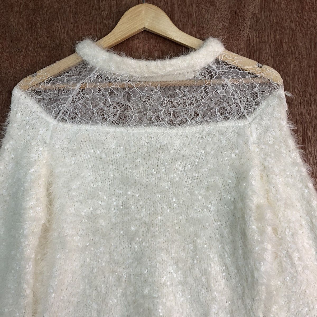 Aran Isles Knitwear × Homespun Knitwear × Japanese Brand Nice Claup White Mohair Shag Shaggy Knitwear Size US M / EU 48-50 / 2 - 8 Thumbnail