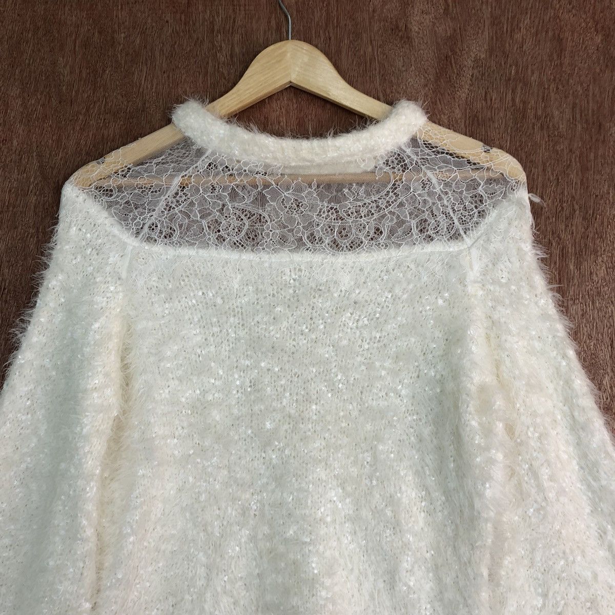Aran Isles Knitwear × Homespun Knitwear × Japanese Brand Nice Claup White Mohair Shag Shaggy Knitwear Size US M / EU 48-50 / 2 - 2 Thumbnail