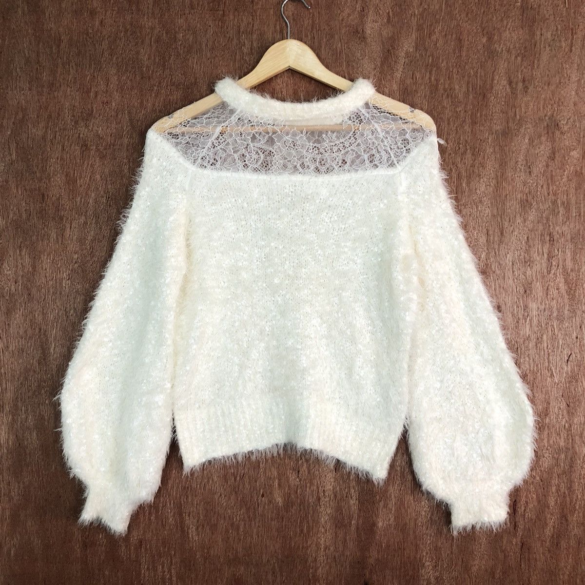 Aran Isles Knitwear × Homespun Knitwear × Japanese Brand Nice Claup White Mohair Shag Shaggy Knitwear Size US M / EU 48-50 / 2 - 1 Thumbnail
