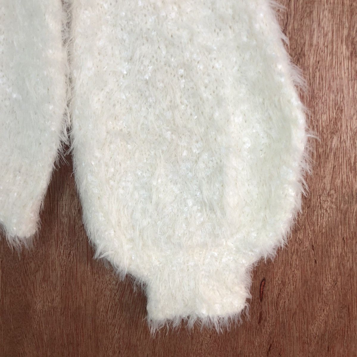 Aran Isles Knitwear × Homespun Knitwear × Japanese Brand Nice Claup White Mohair Shag Shaggy Knitwear Size US M / EU 48-50 / 2 - 4 Thumbnail