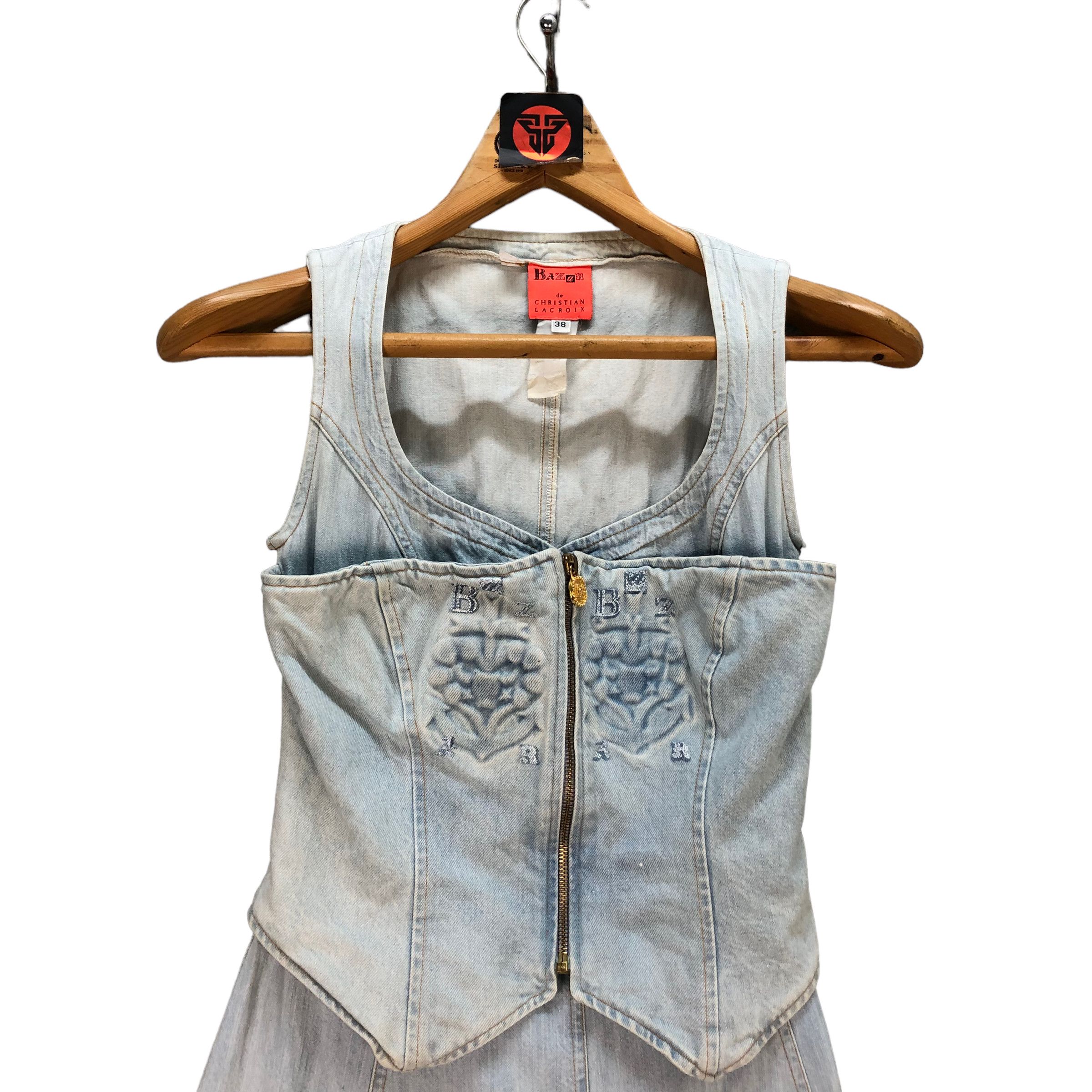 Christian Lacroix BAZAR DE CHRISTIAN LACROIX LIGHT WASH DENIM DRESS #7146-112 Size S / US 4 / IT 40 - 2 Thumbnail