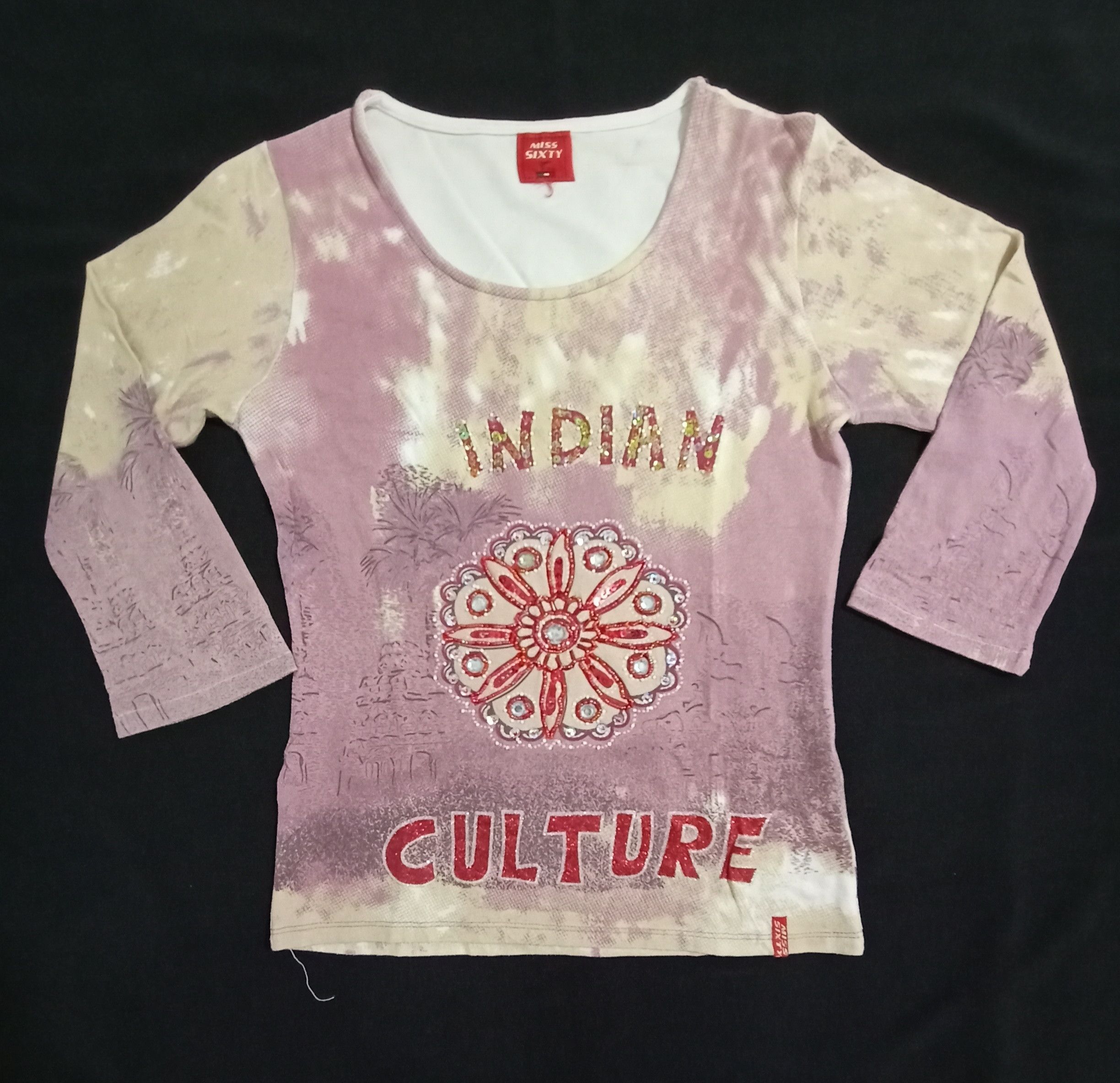 Designer Branded MISS SIXTY Basic Italy Indian Culture Top Size XS / US 0-2 / IT 36-38 - 1 Thumbnail