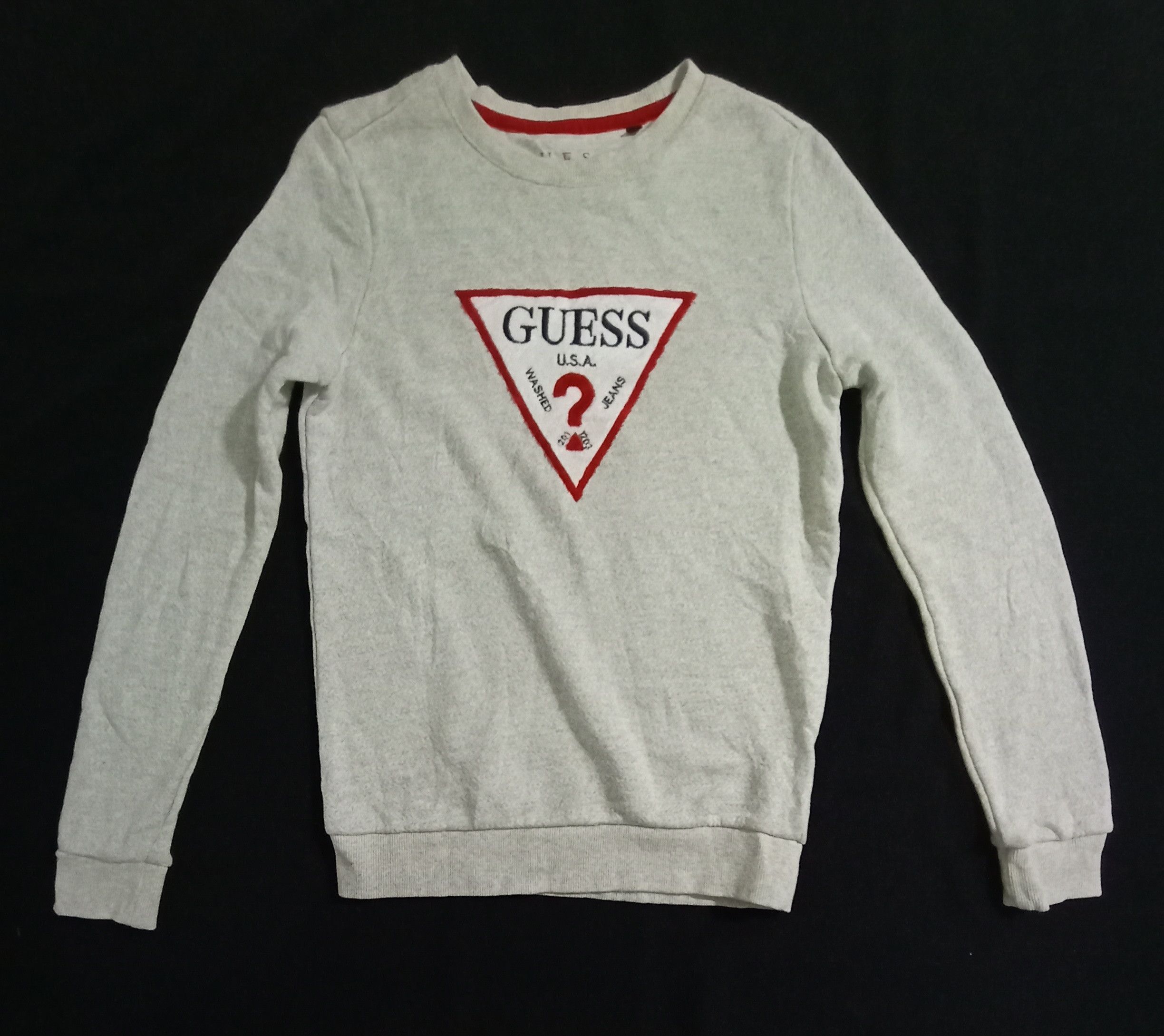 Guess Vintage GUESS U.S.A Washed Jeans Sweatshirt Embroidery Logo Size US S / EU 44-46 / 1 - 1 Thumbnail