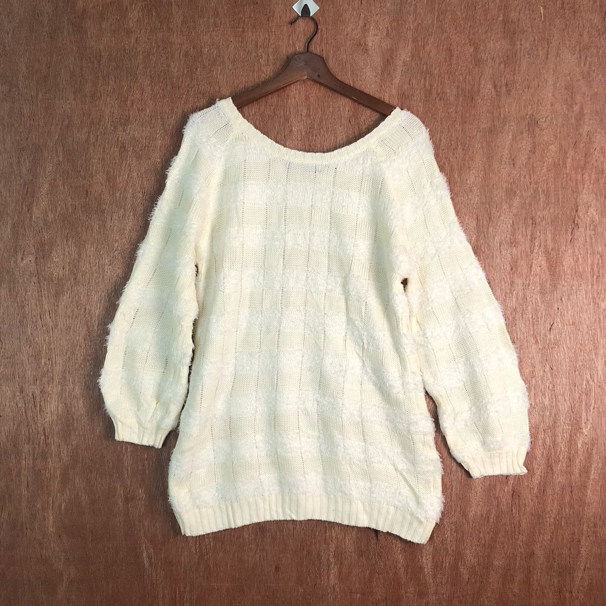 Japanese Brand Cecil Mc Bee Cream Mohair Shag Shaggy Knitwear Size US M / EU 48-50 / 2 - 9 Thumbnail