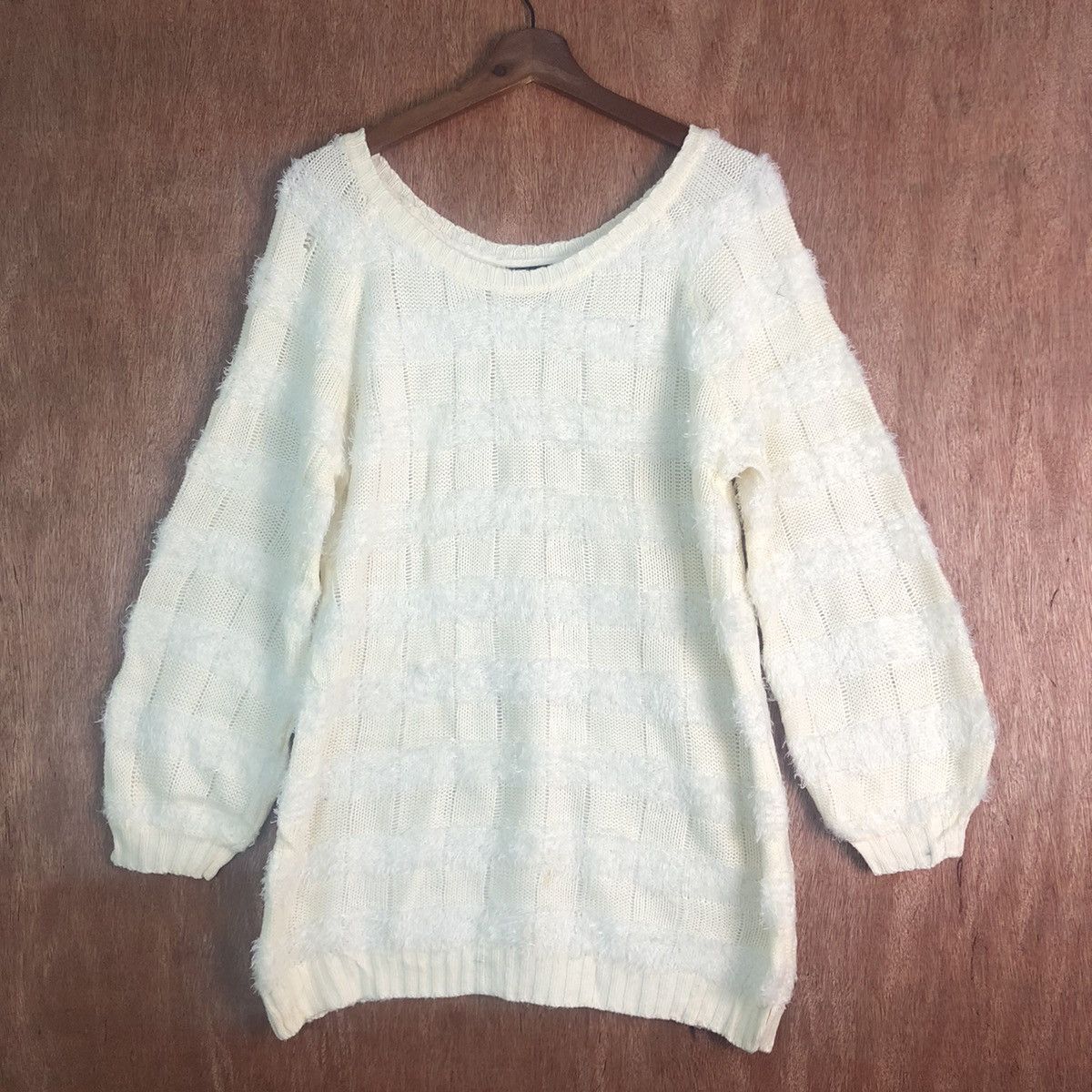 Japanese Brand Cecil Mc Bee Cream Mohair Shag Shaggy Knitwear Size US M / EU 48-50 / 2 - 3 Thumbnail