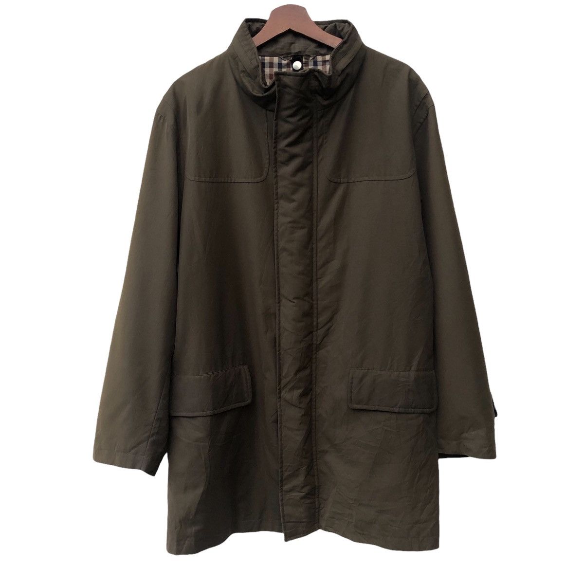 image of Aquascutum Vintage Acuascutum Trench Coat Jacket in Green, Men's (Size Medium)