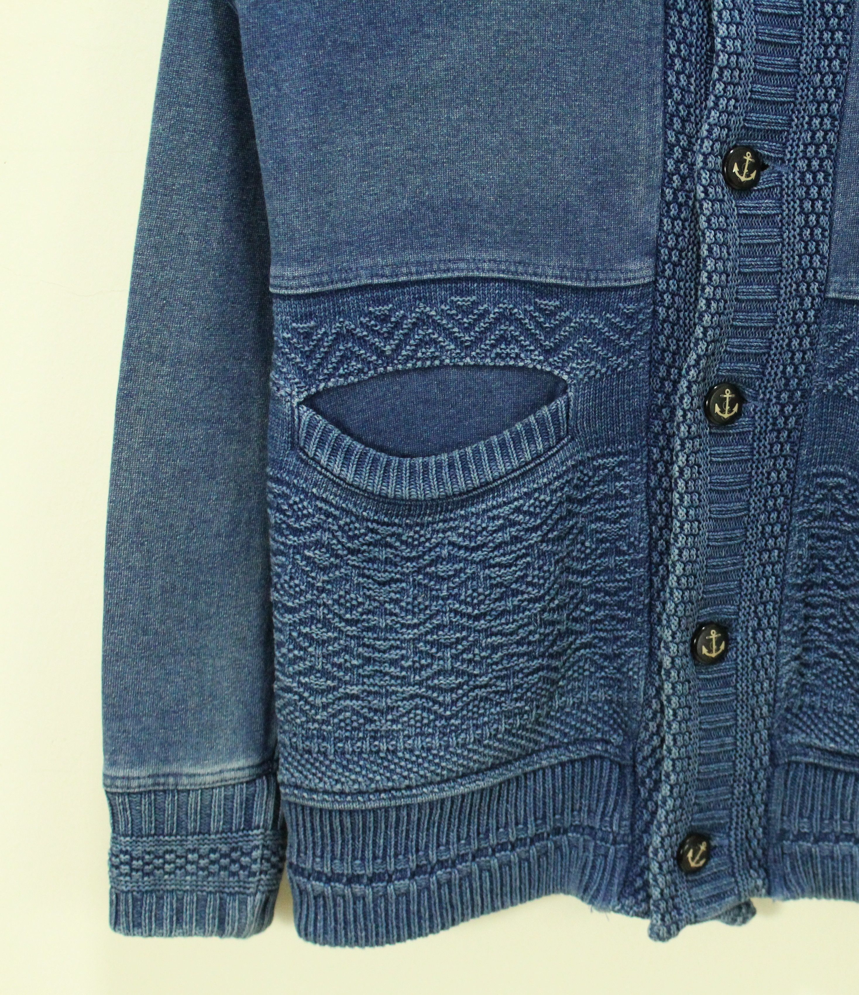 Indigo × Japanese Brand Vintage INDIGO Cardigan Jacket Japan Button Down Sunfaded Size US M / EU 48-50 / 2 - 4 Thumbnail