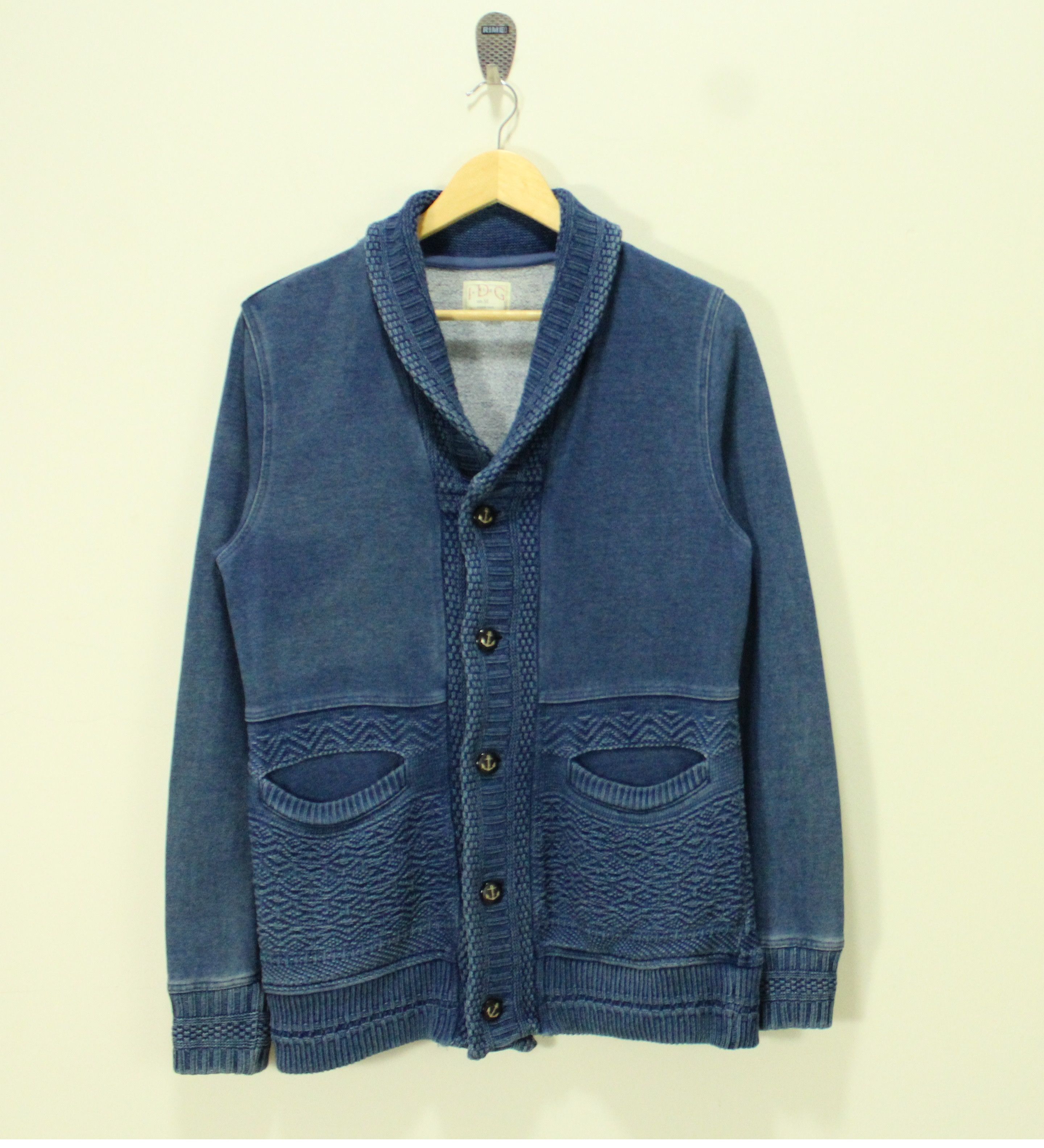 Indigo × Japanese Brand Vintage INDIGO Cardigan Jacket Japan Button Down Sunfaded Size US M / EU 48-50 / 2 - 1 Thumbnail