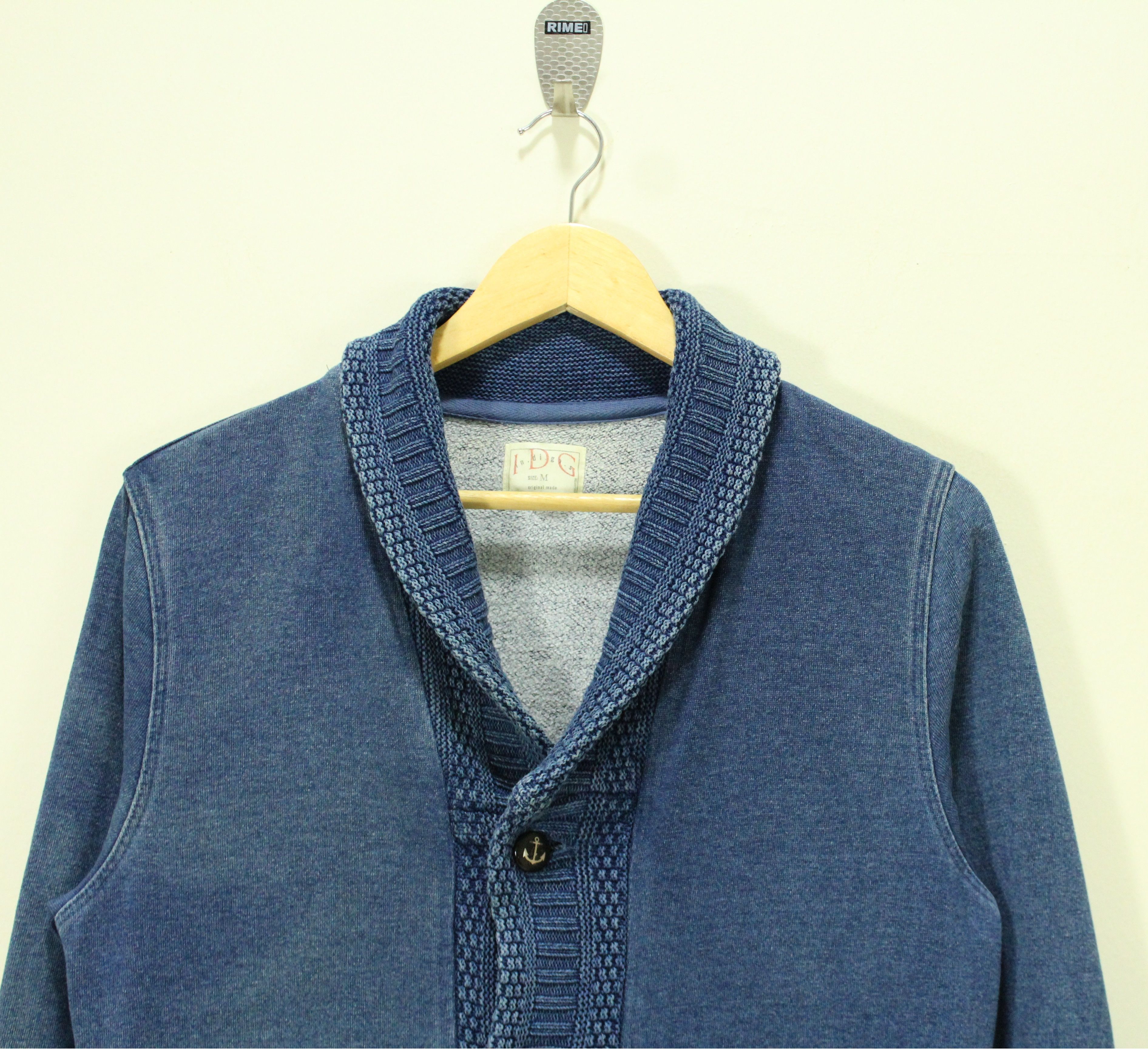 Indigo × Japanese Brand Vintage INDIGO Cardigan Jacket Japan Button Down Sunfaded Size US M / EU 48-50 / 2 - 2 Thumbnail