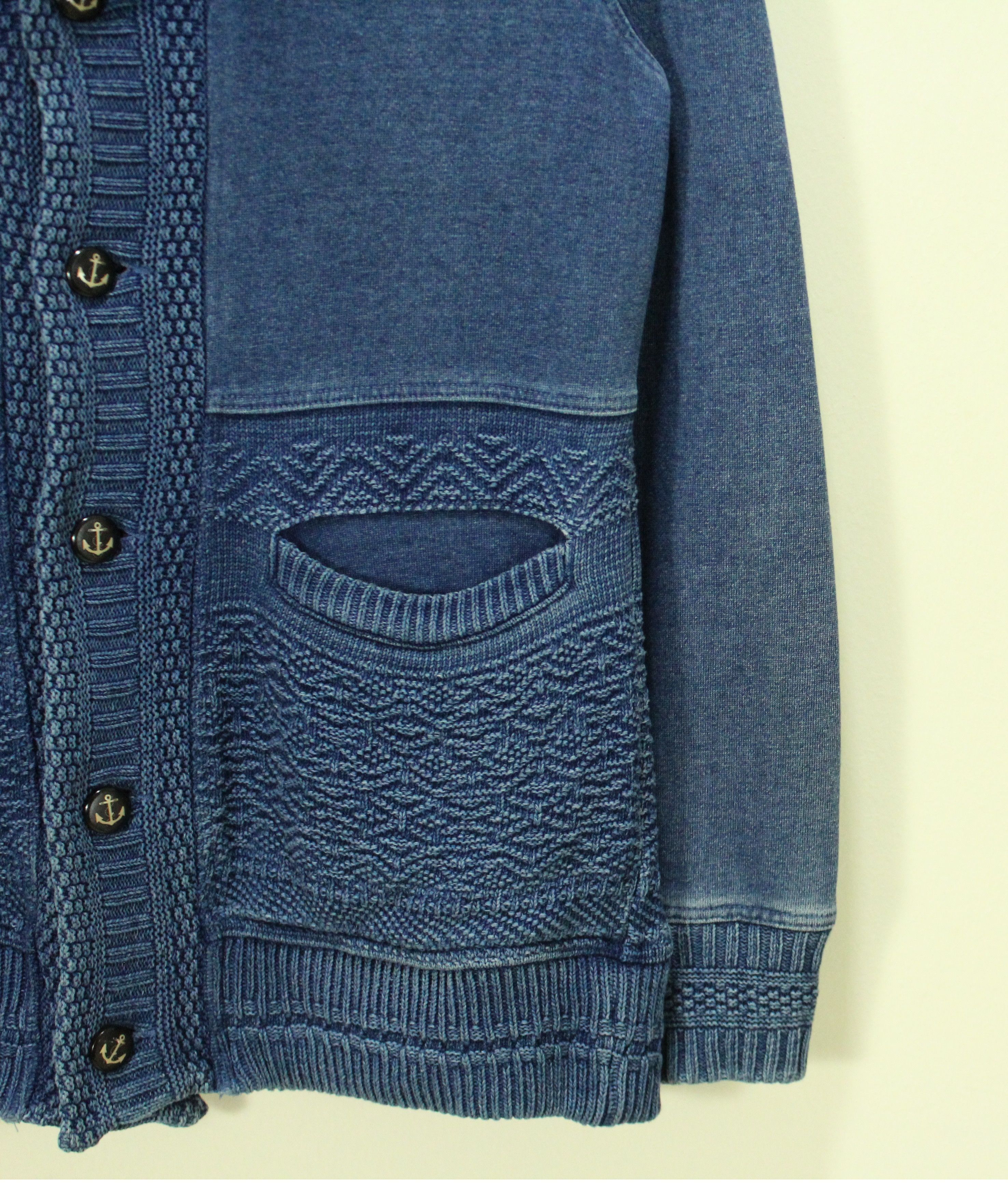 Indigo × Japanese Brand Vintage INDIGO Cardigan Jacket Japan Button Down Sunfaded Size US M / EU 48-50 / 2 - 3 Thumbnail