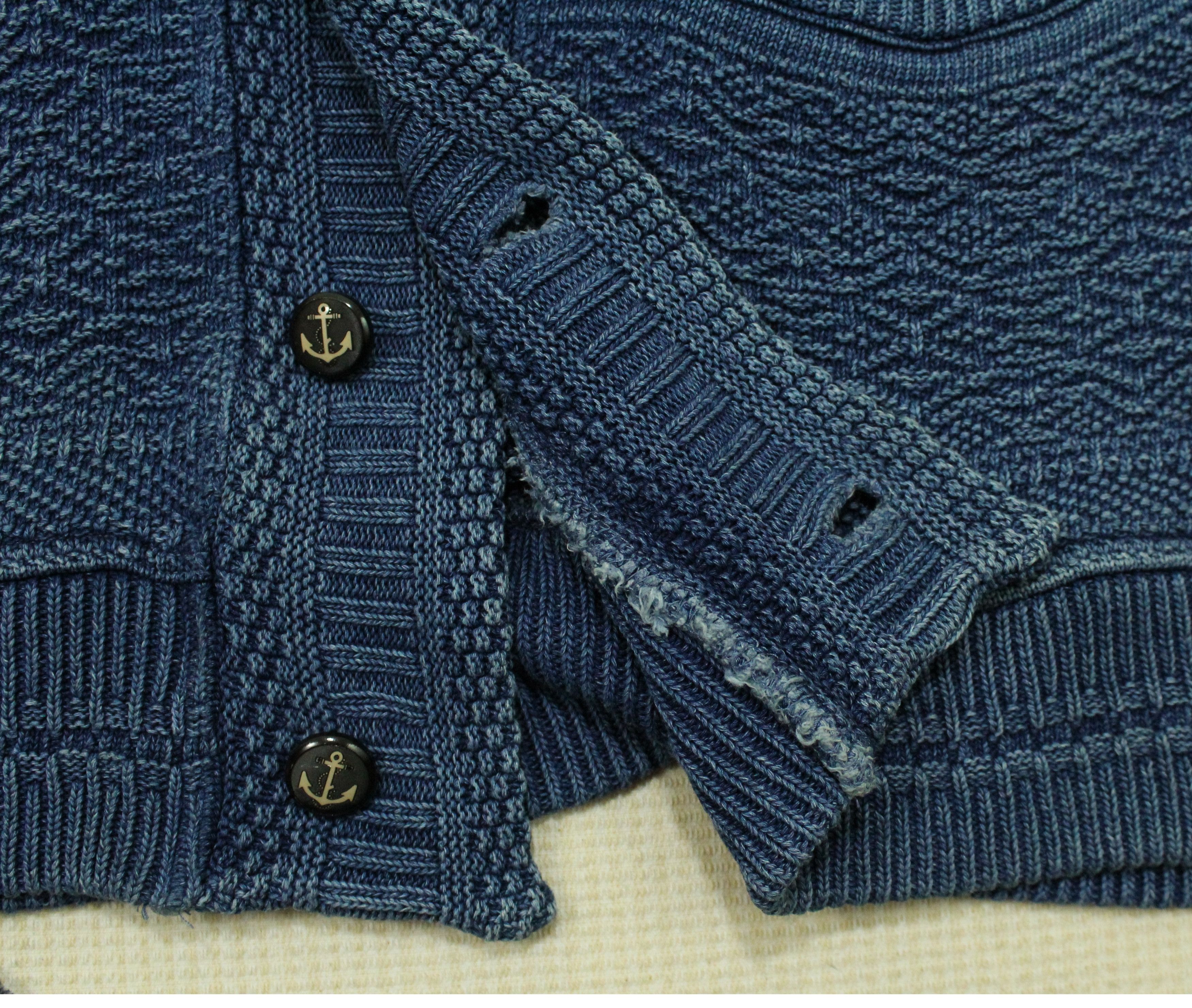 Indigo × Japanese Brand Vintage INDIGO Cardigan Jacket Japan Button Down Sunfaded Size US M / EU 48-50 / 2 - 11 Thumbnail