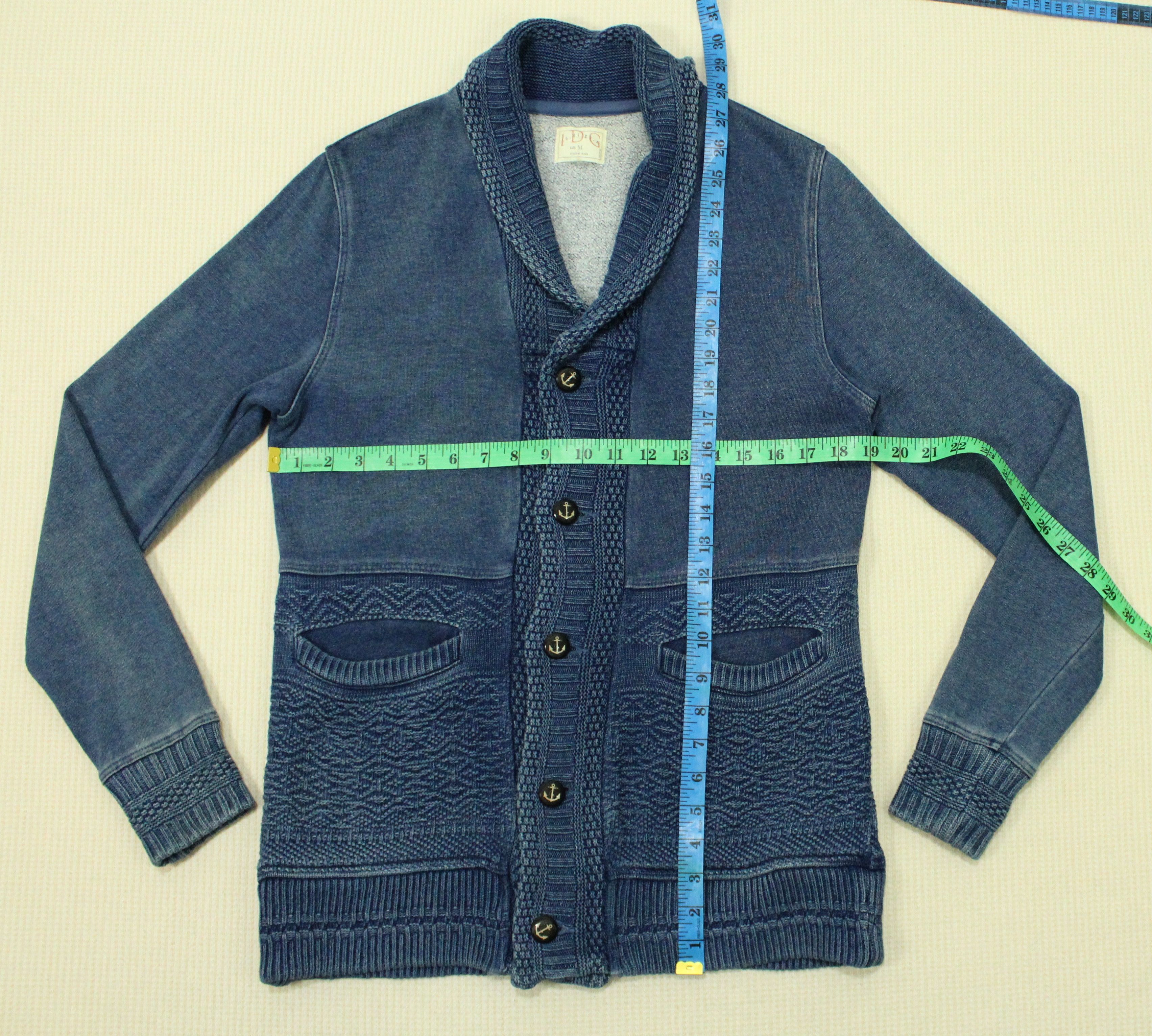 Indigo × Japanese Brand Vintage INDIGO Cardigan Jacket Japan Button Down Sunfaded Size US M / EU 48-50 / 2 - 14 Thumbnail