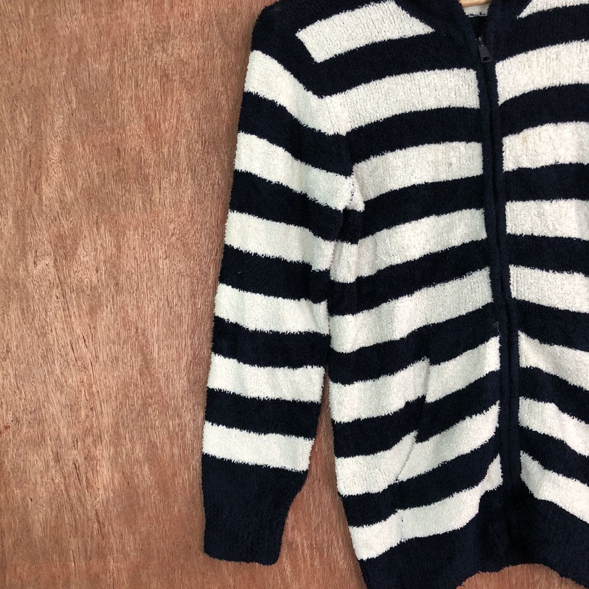 Homespun Knitwear × Japanese Brand Japanese Stripes Blue White Mohair Knit Sweater Hoodie Size US M / EU 48-50 / 2 - 7 Thumbnail