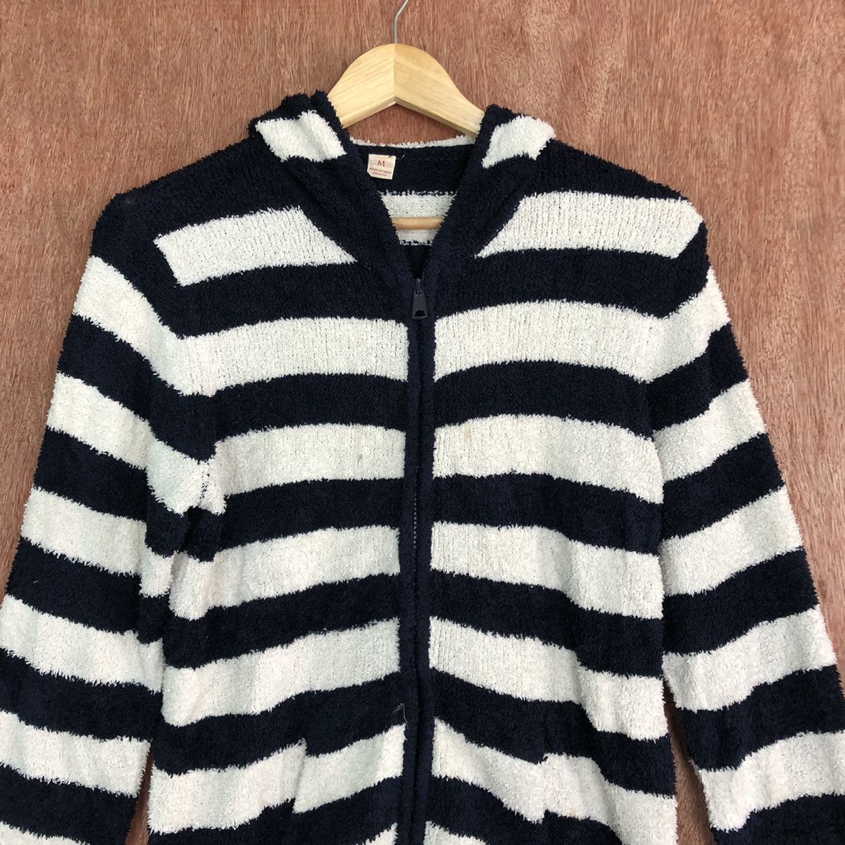 Homespun Knitwear × Japanese Brand Japanese Stripes Blue White Mohair Knit Sweater Hoodie Size US M / EU 48-50 / 2 - 2 Thumbnail