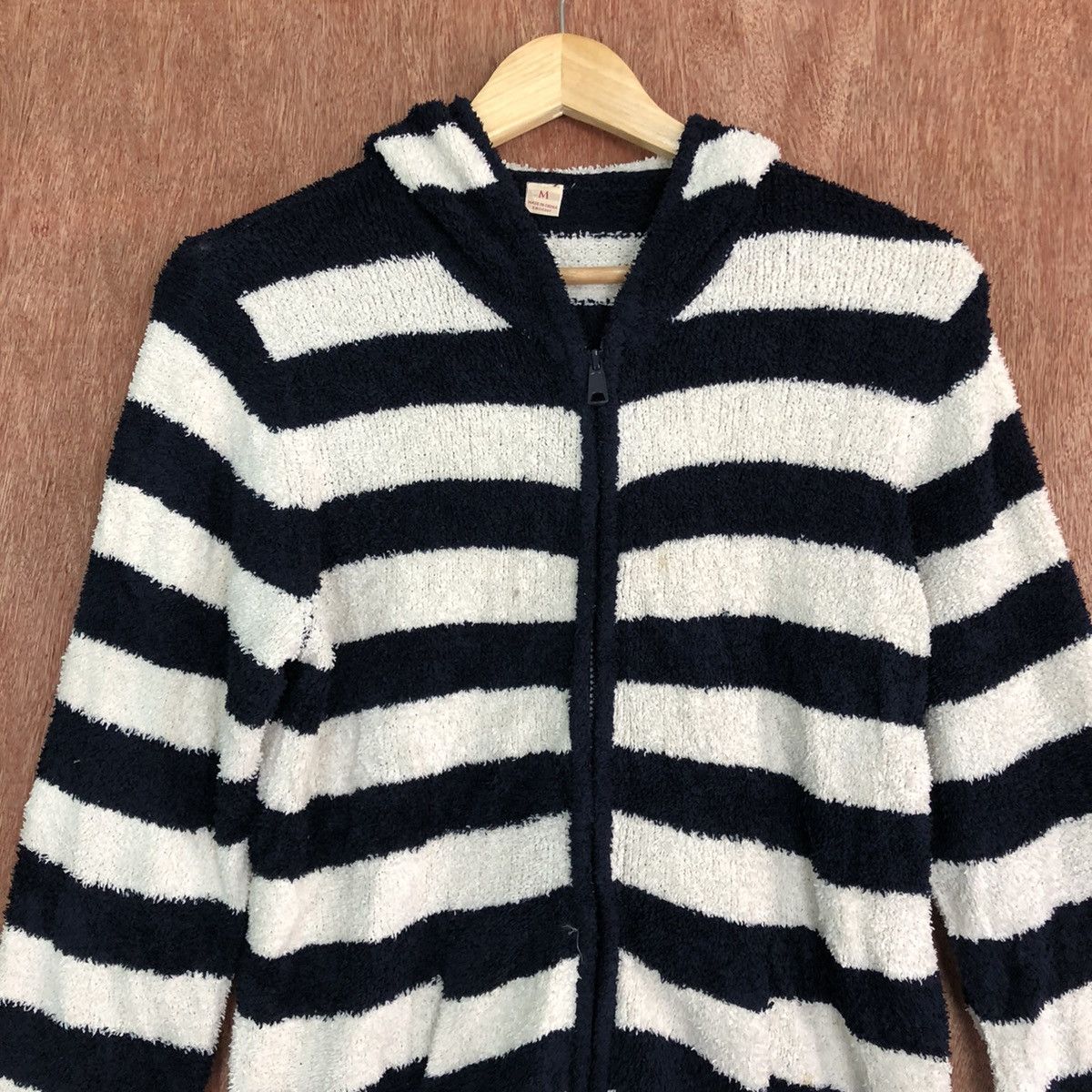 Homespun Knitwear × Japanese Brand Japanese Stripes Blue White Mohair Knit Sweater Hoodie Size US M / EU 48-50 / 2 - 8 Thumbnail
