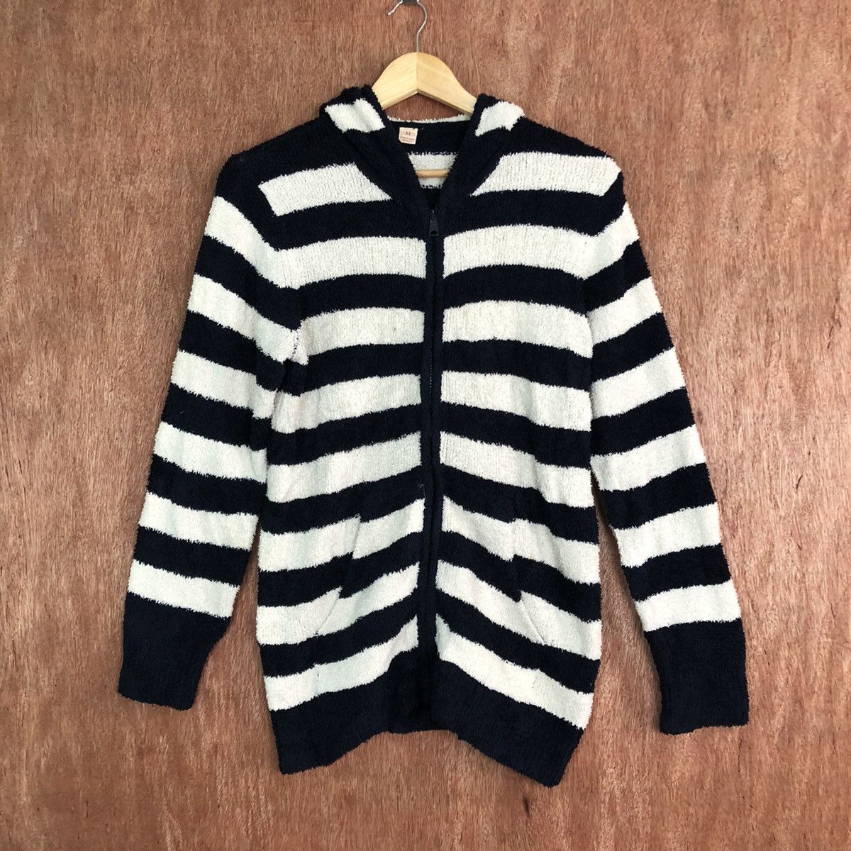 Homespun Knitwear × Japanese Brand Japanese Stripes Blue White Mohair Knit Sweater Hoodie Size US M / EU 48-50 / 2 - 1 Thumbnail