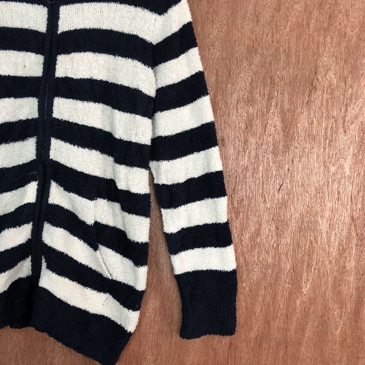 Homespun Knitwear × Japanese Brand Japanese Stripes Blue White Mohair Knit Sweater Hoodie Size US M / EU 48-50 / 2 - 5 Thumbnail