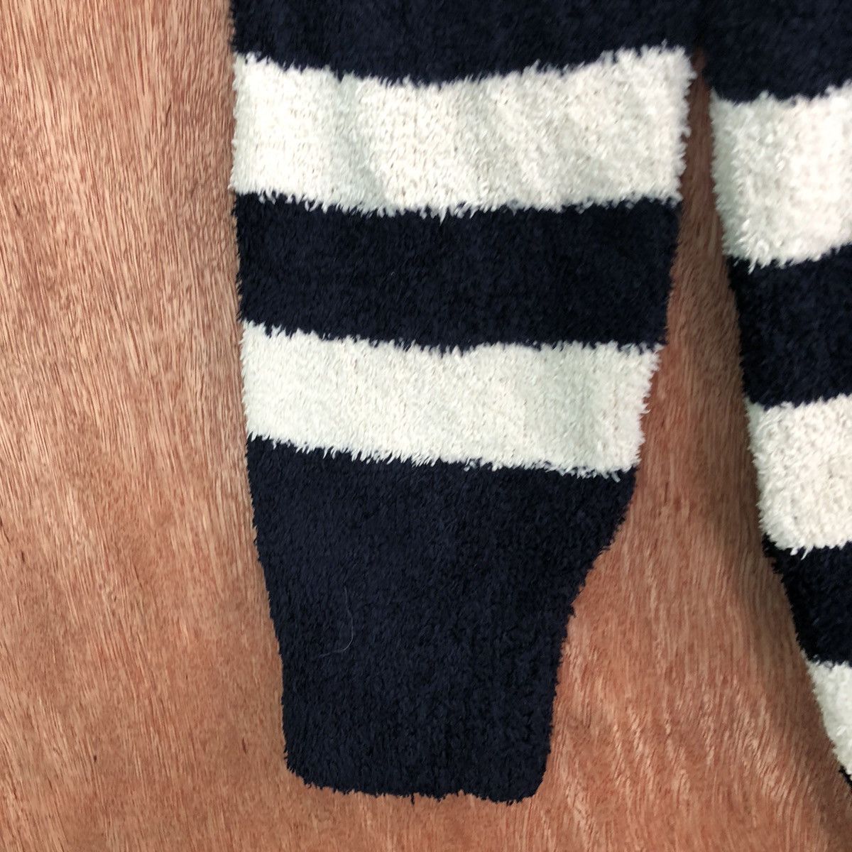 Homespun Knitwear × Japanese Brand Japanese Stripes Blue White Mohair Knit Sweater Hoodie Size US M / EU 48-50 / 2 - 6 Thumbnail