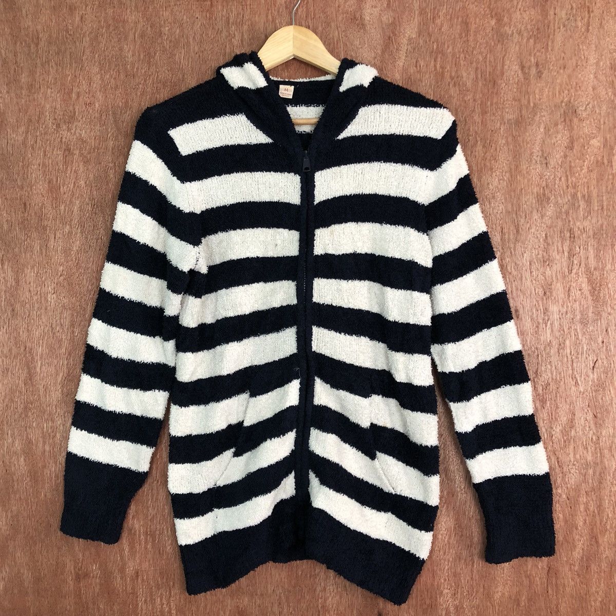 Homespun Knitwear × Japanese Brand Japanese Stripes Blue White Mohair Knit Sweater Hoodie Size US M / EU 48-50 / 2 - 3 Thumbnail