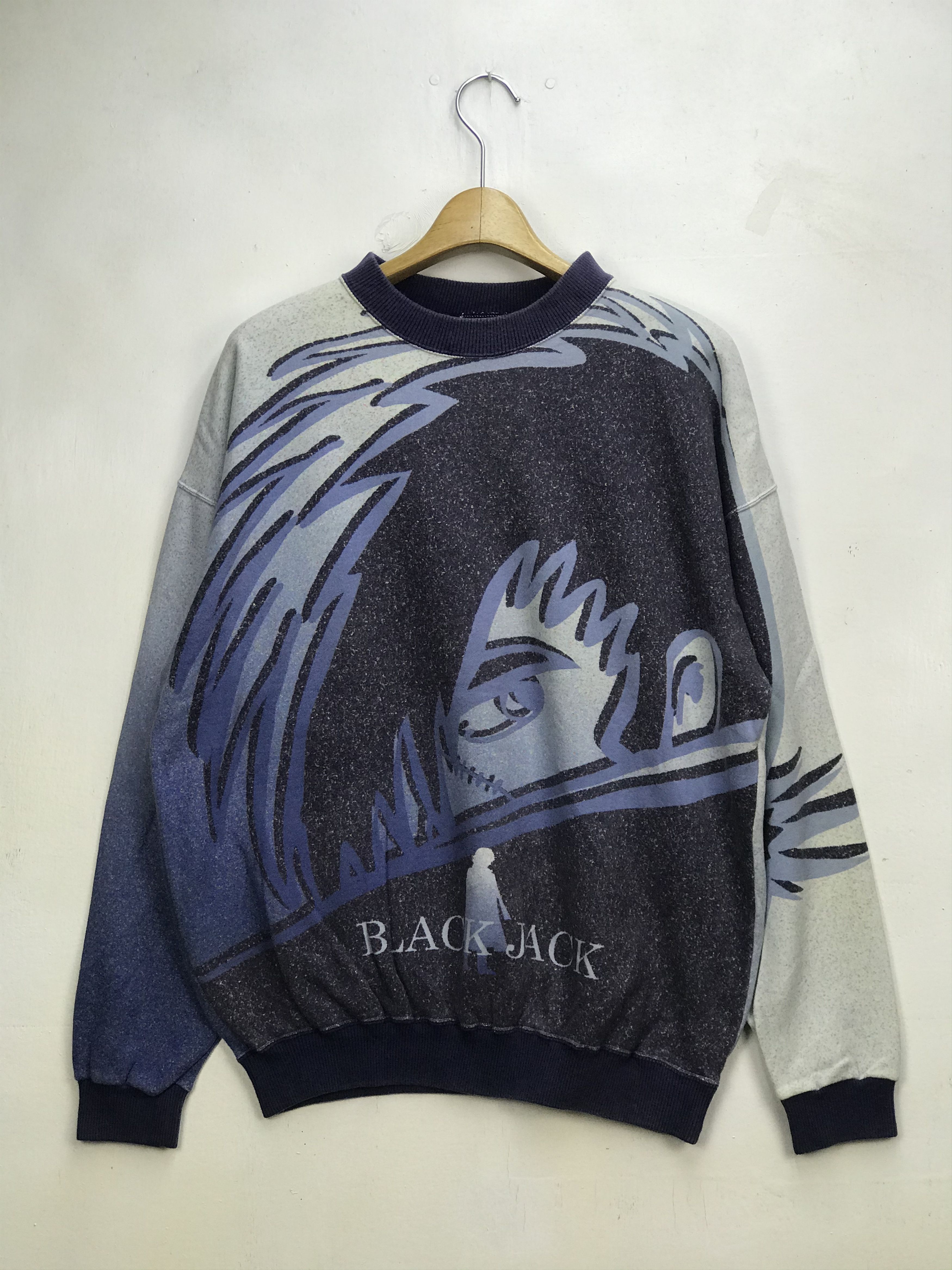 Anime VINTAGE BLACK JACK ANIME BY TEZUKA FULLPRINT SWEATSHIRT Size US L / EU 52-54 / 3 - 1 Thumbnail
