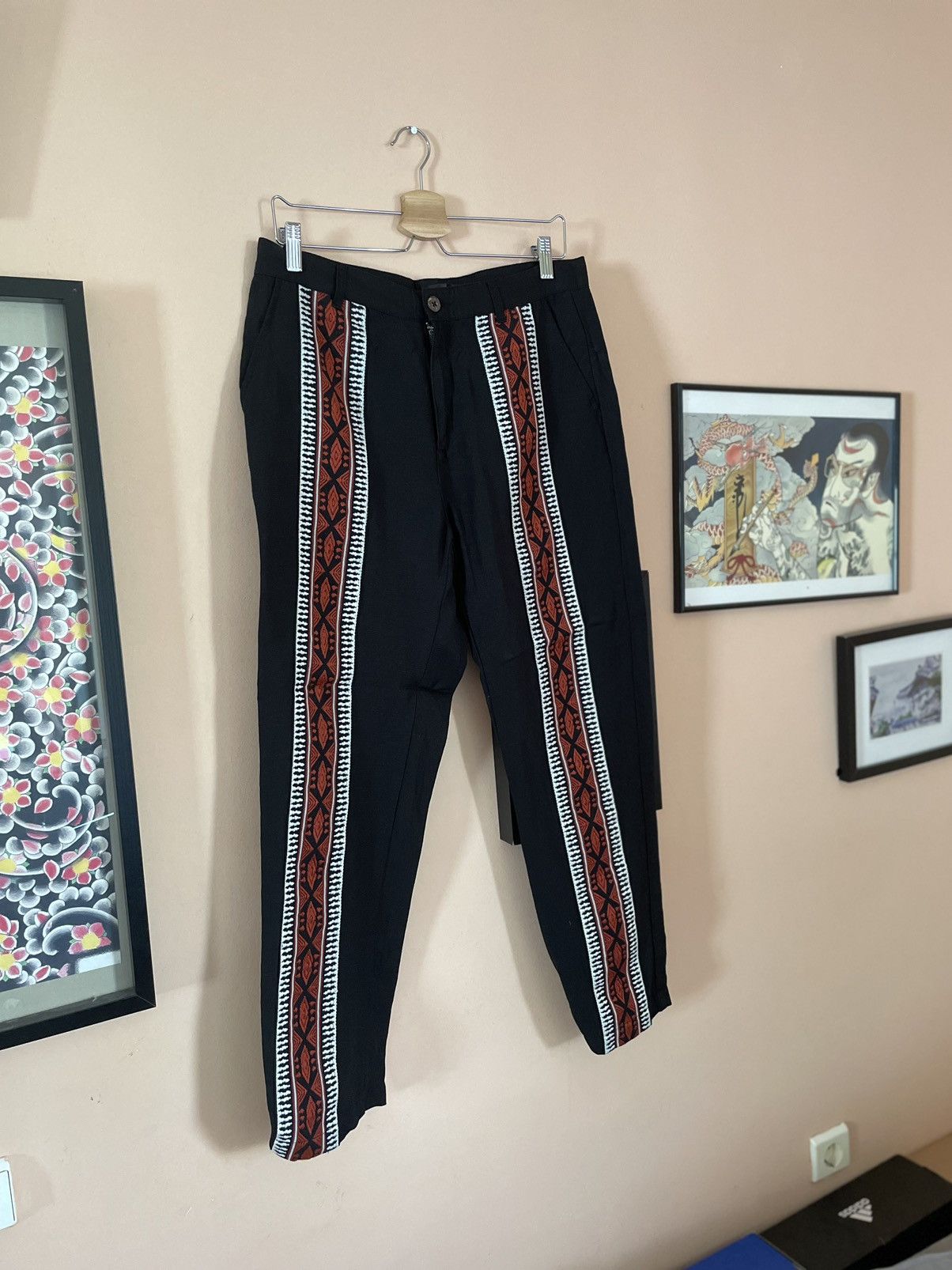 Zara Zara African Afro pattern linen pants Size US 32 / EU 48 - 1 Thumbnail