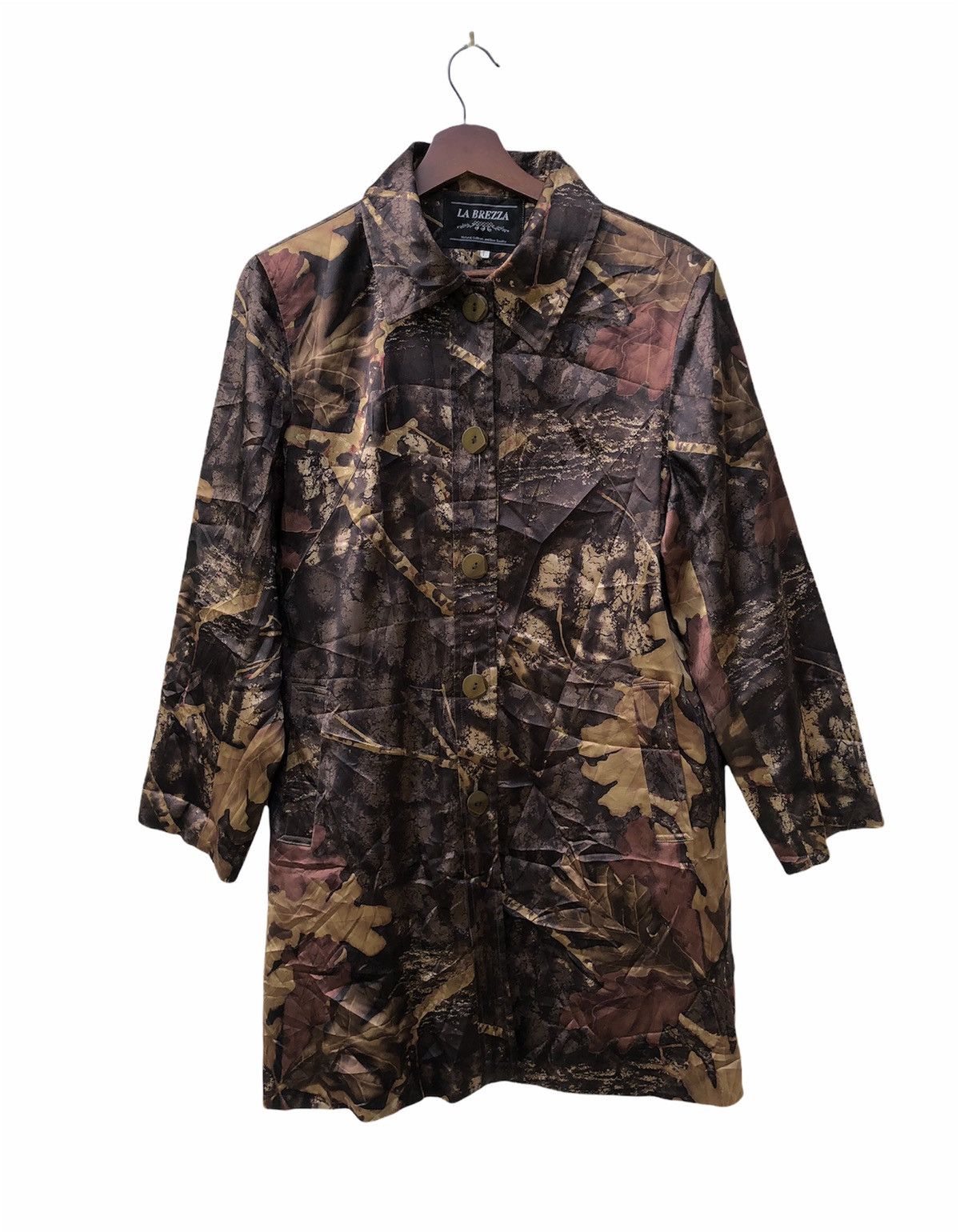 image of Art La Brezza Fullprint Floral Design Jacket Soft Silk Style, Women's (Size Medium)