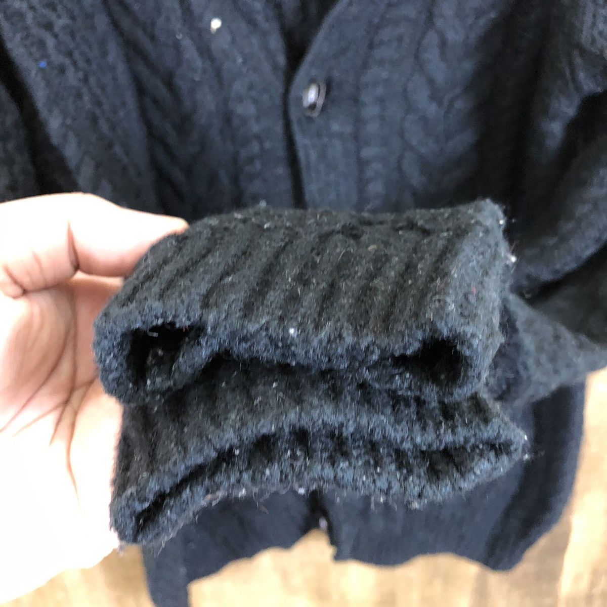Aran Isles Knitwear × Takeo Kikuchi TK Black Hoodies Cardigan Knitwear Hoodies #066 Size US M / EU 48-50 / 2 - 4 Thumbnail