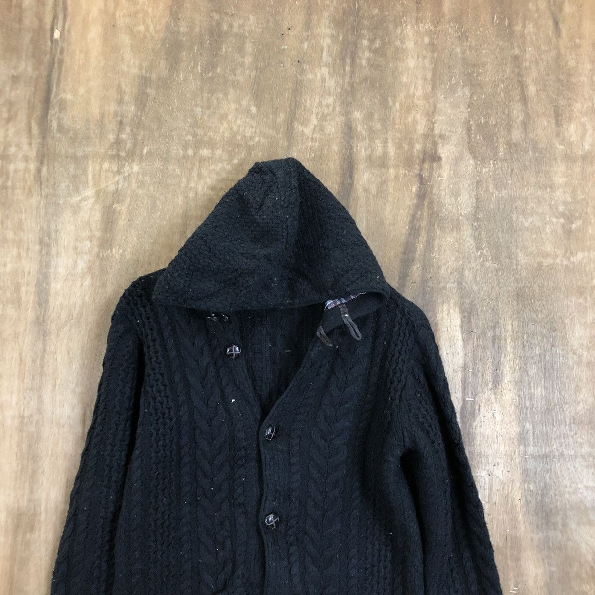 Aran Isles Knitwear × Takeo Kikuchi TK Black Hoodies Cardigan Knitwear Hoodies #066 Size US M / EU 48-50 / 2 - 2 Thumbnail
