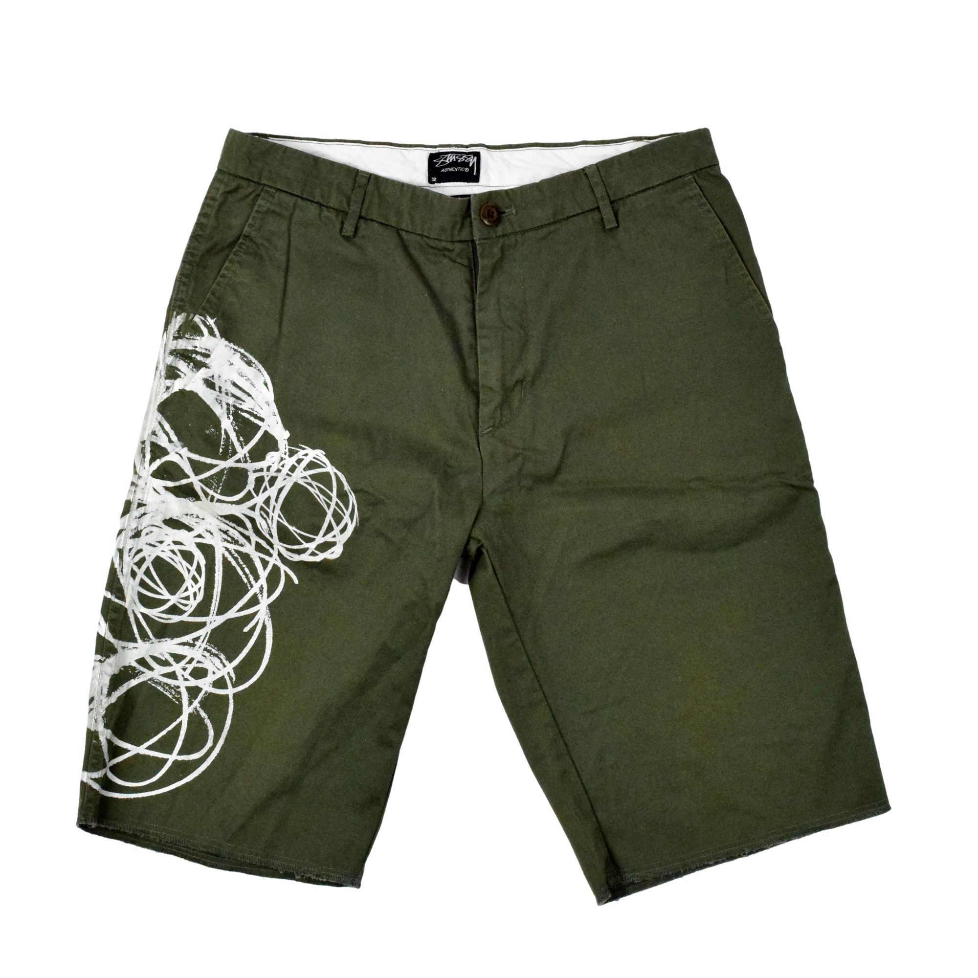 2007 stussy x Futura atom logo chino shorts
