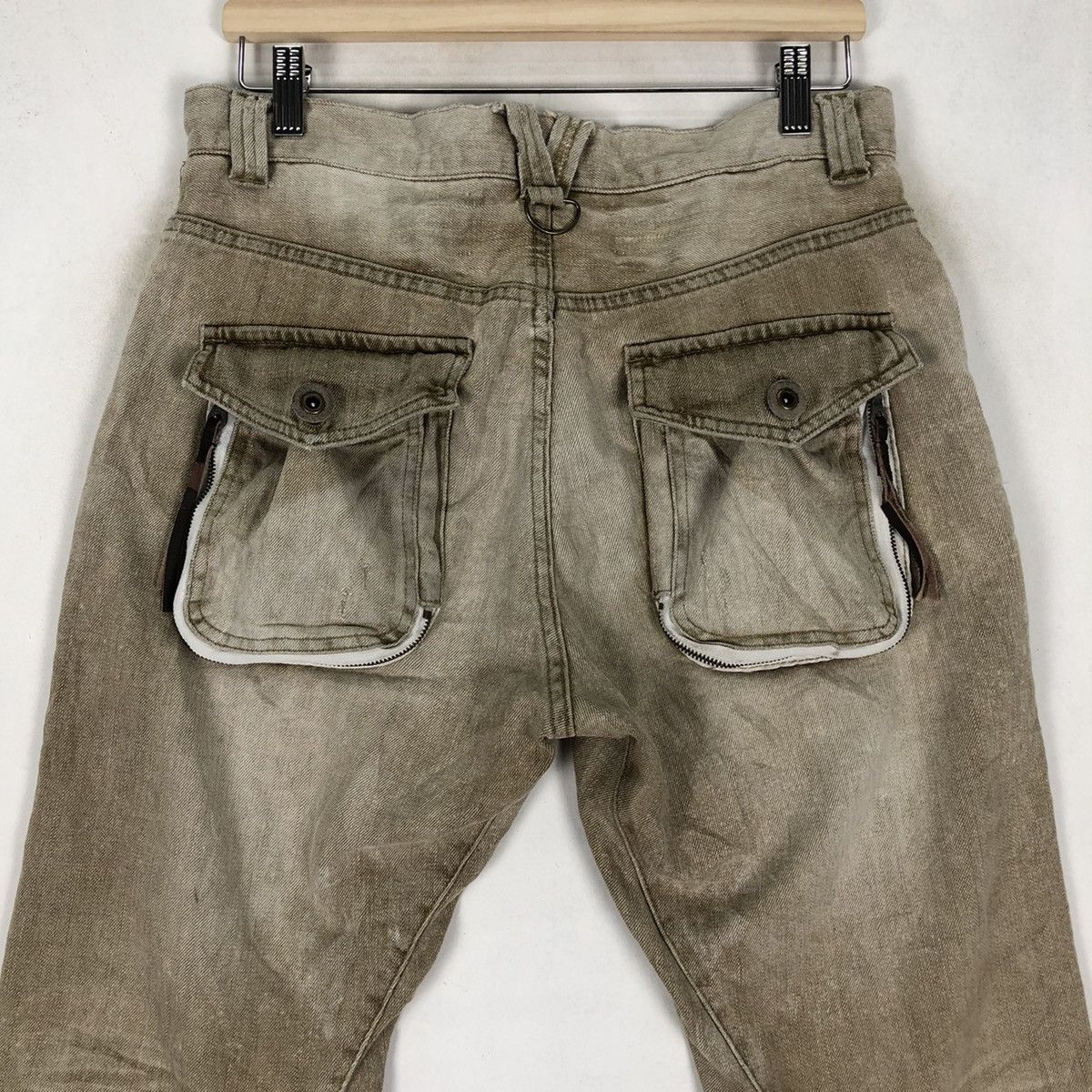 Japanese Brand PPFM TAN DISTRESSED DENIM MULTI POCKET Size US 32 / EU 48 - 13 Thumbnail