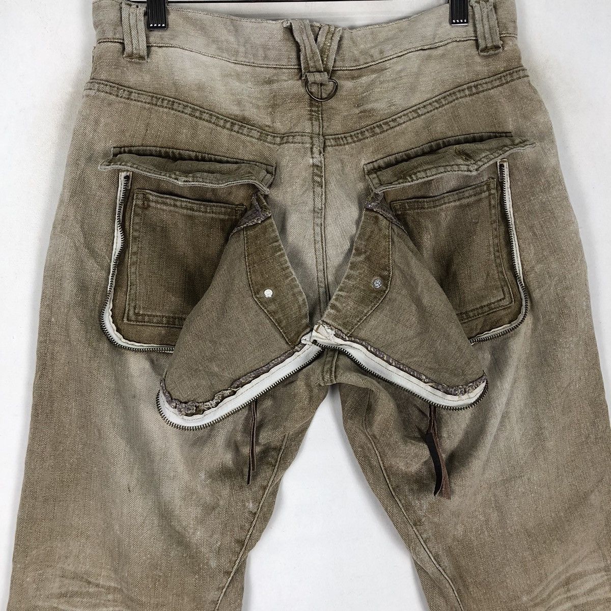 Japanese Brand PPFM TAN DISTRESSED DENIM MULTI POCKET Size US 32 / EU 48 - 15 Thumbnail