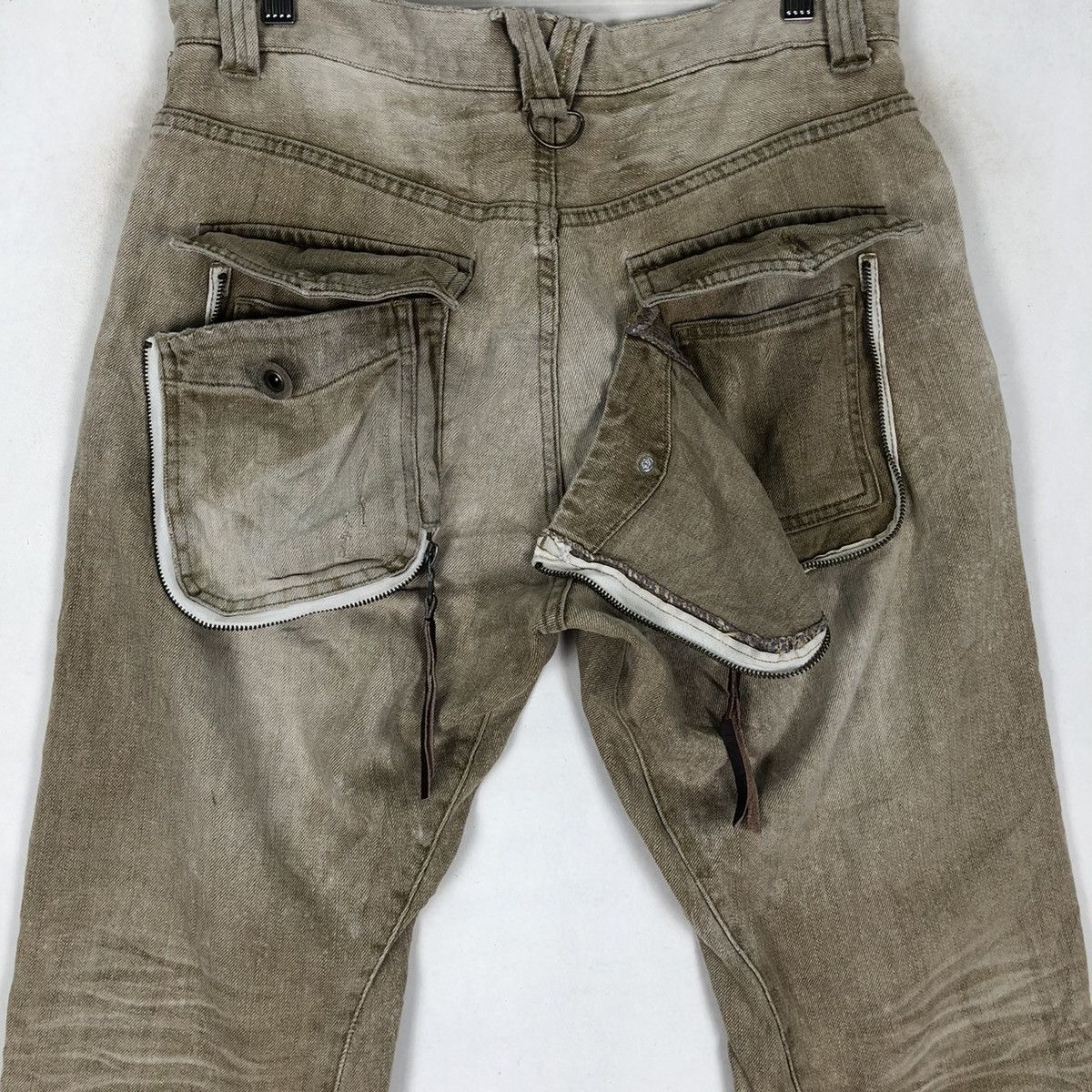 Japanese Brand PPFM TAN DISTRESSED DENIM MULTI POCKET Size US 32 / EU 48 - 16 Thumbnail