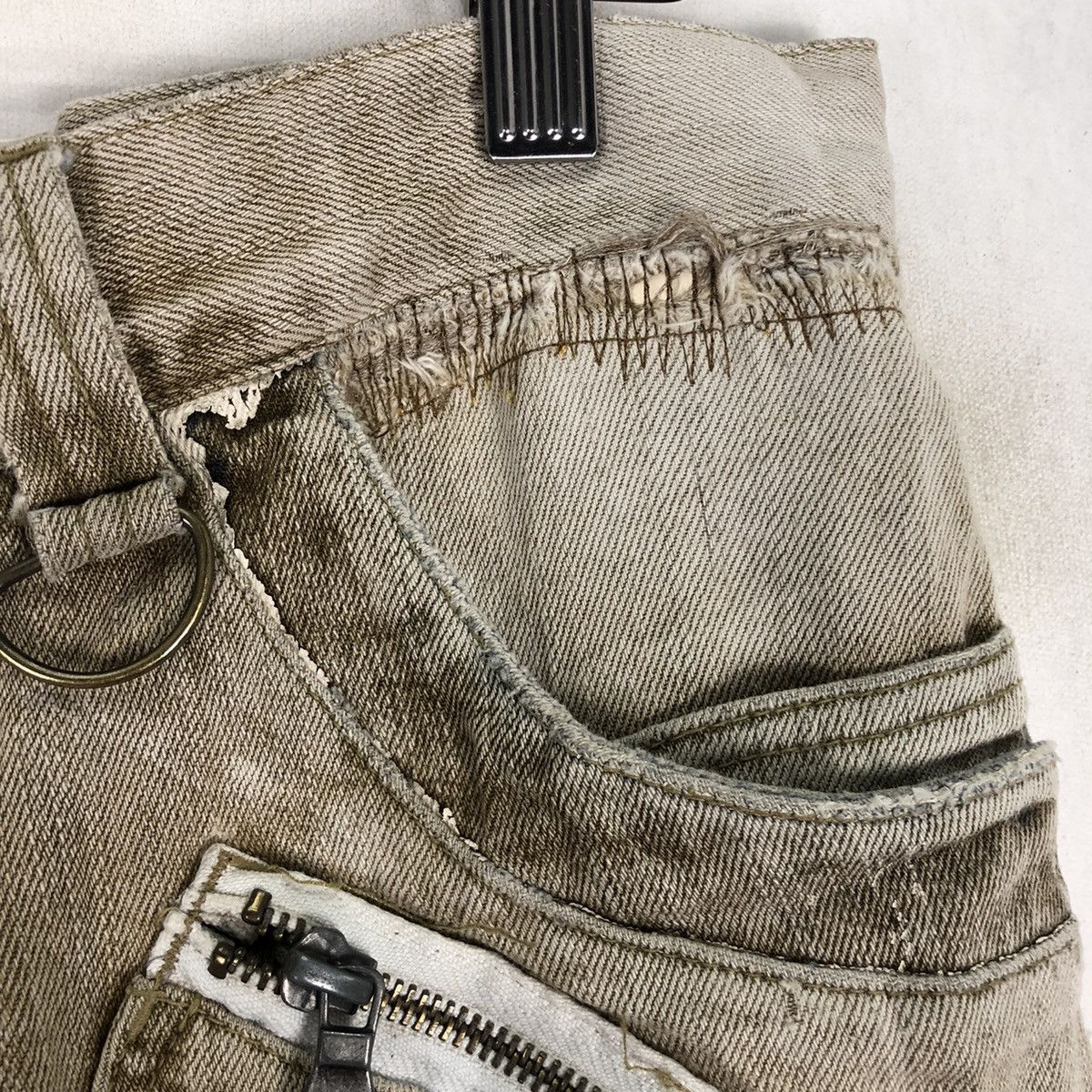 Japanese Brand PPFM TAN DISTRESSED DENIM MULTI POCKET Size US 32 / EU 48 - 10 Thumbnail