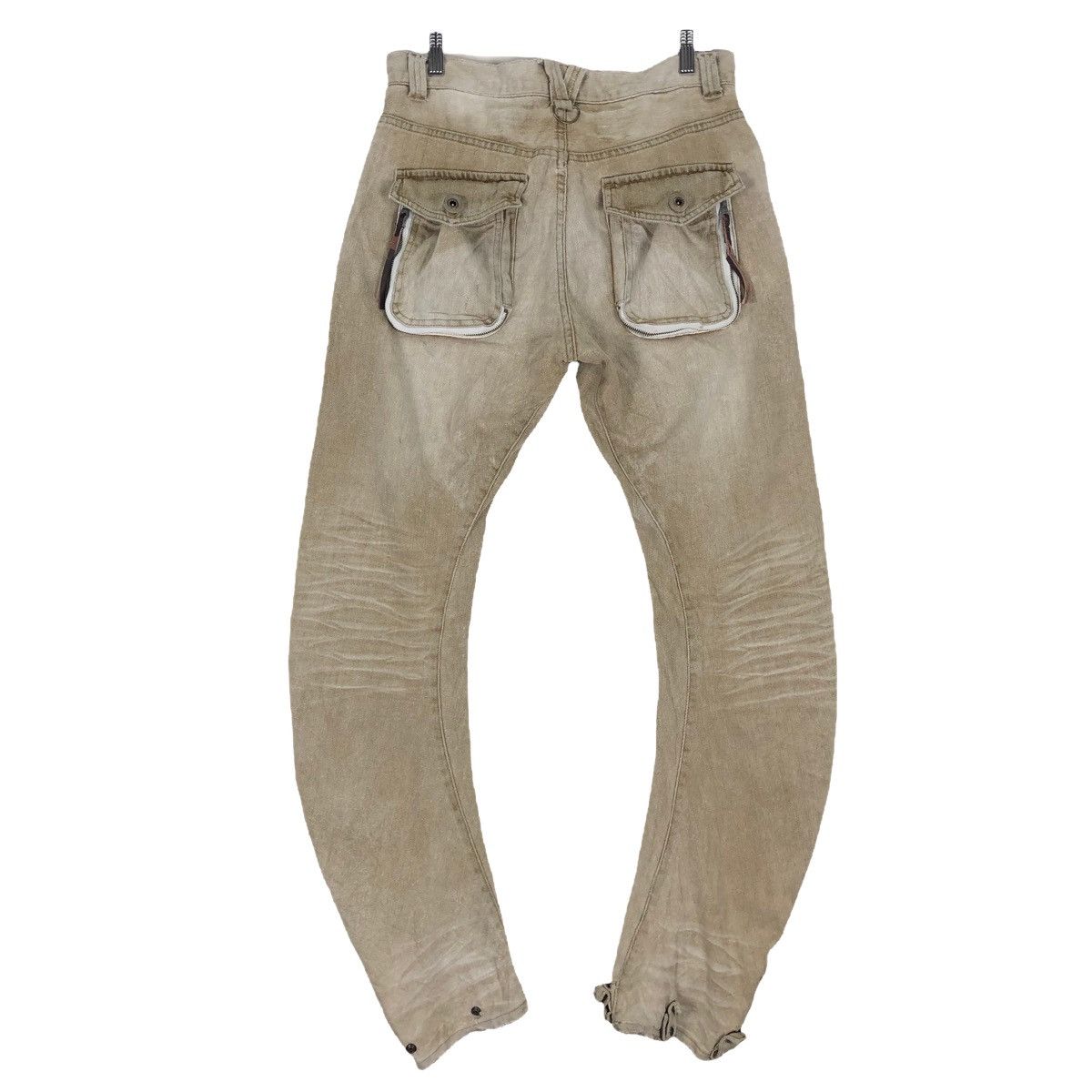 Japanese Brand PPFM TAN DISTRESSED DENIM MULTI POCKET Size US 32 / EU 48 - 2 Thumbnail