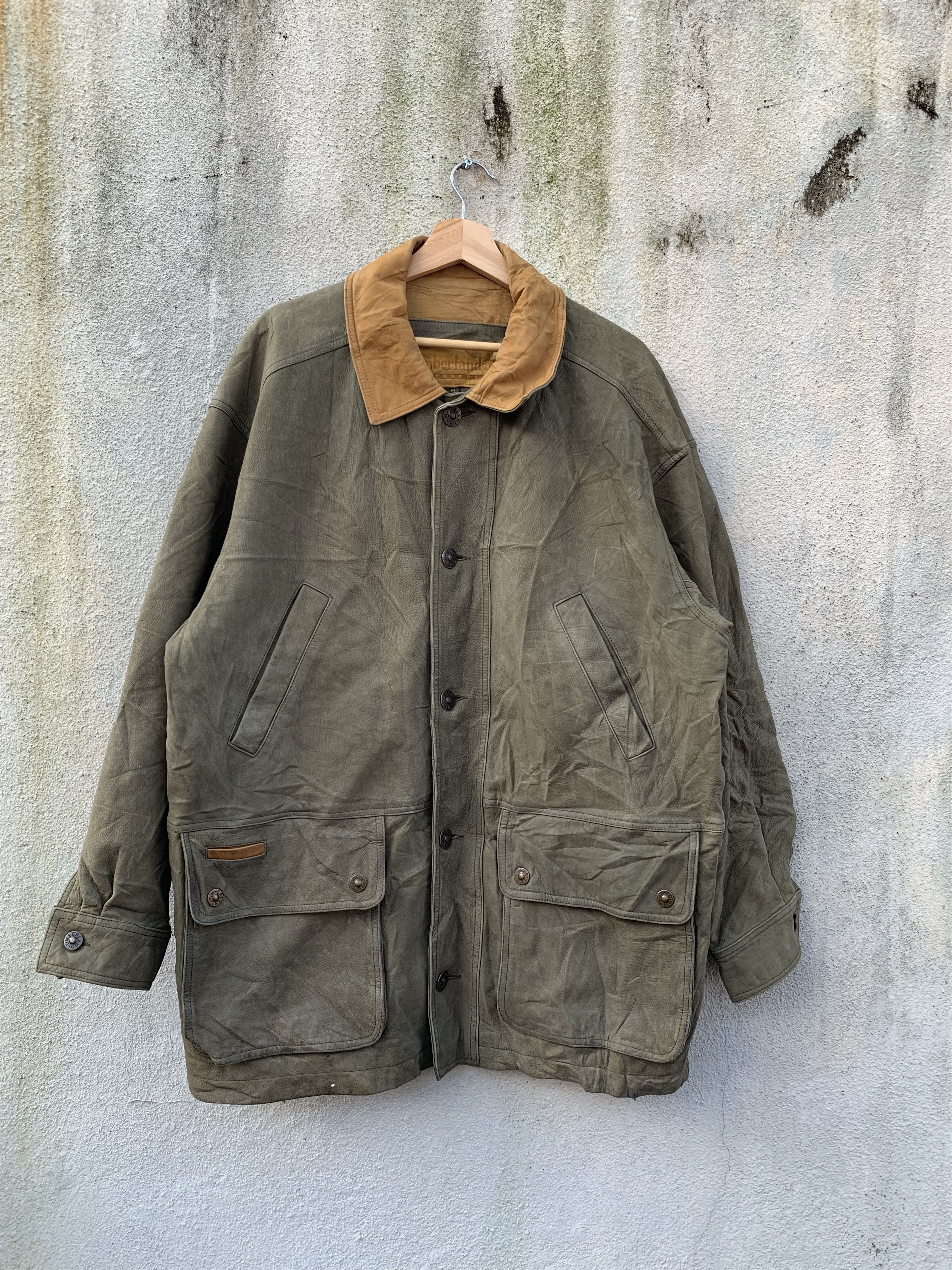 Timberland × Vintage Vintage Timberland Genuine Leather Cow Jacket Size US L / EU 52-54 / 3 - 1 Thumbnail