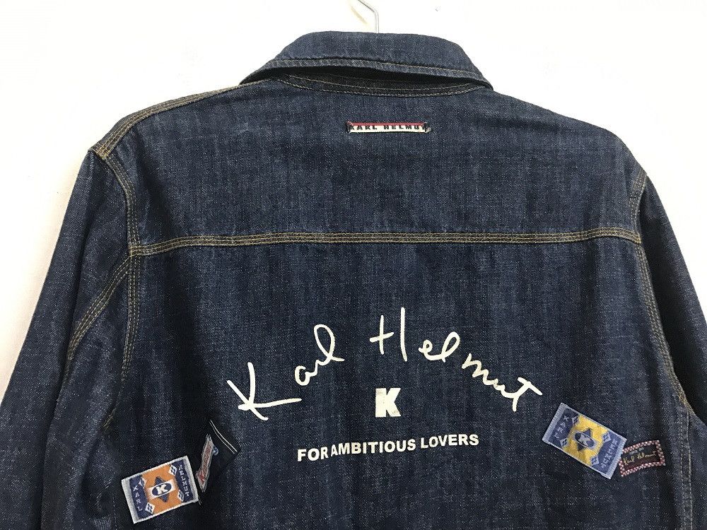 Karl Helmut × Pink House Old KARL HELMUT Japan Spell Out Patches Denim Chore Jacket Size US L / EU 52-54 / 3 - 2 Thumbnail