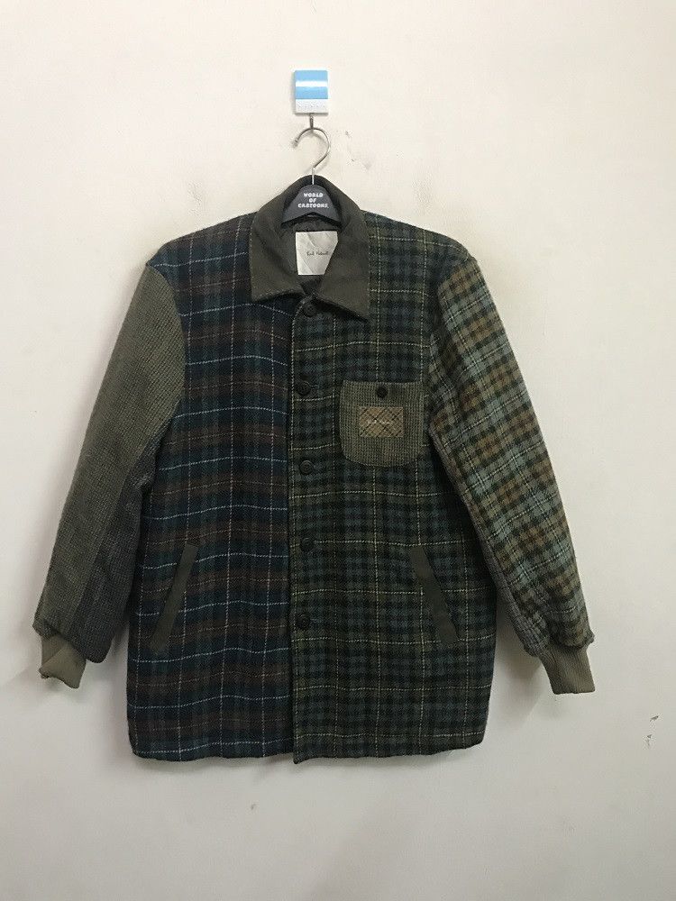 Karl Helmut × Pink House KARL HELMUT Japan Patchwork Plaid 100% Wool Jacket Coat Size US L / EU 52-54 / 3 - 1 Thumbnail