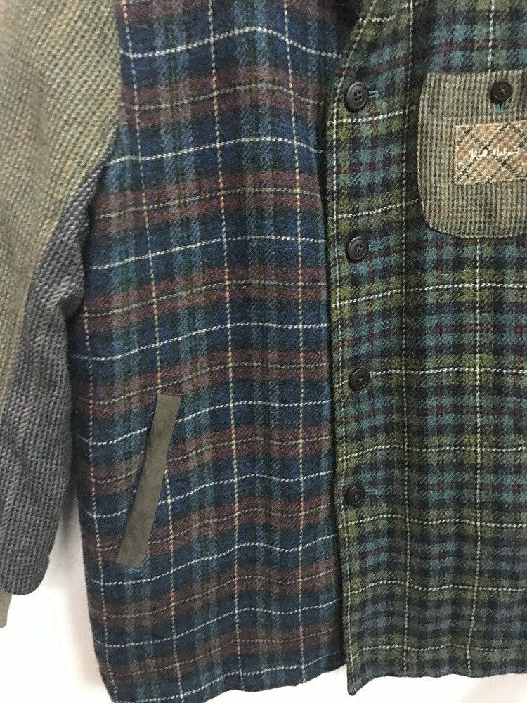 Karl Helmut × Pink House KARL HELMUT Japan Patchwork Plaid 100% Wool Jacket Coat Size US L / EU 52-54 / 3 - 4 Thumbnail