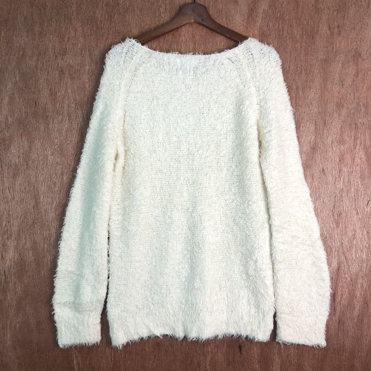 Global Work × Homespun Knitwear × Japanese Brand Global Work Cream Mohair Shag Shaggy KNitwear Size US L / EU 52-54 / 3 - 10 Thumbnail