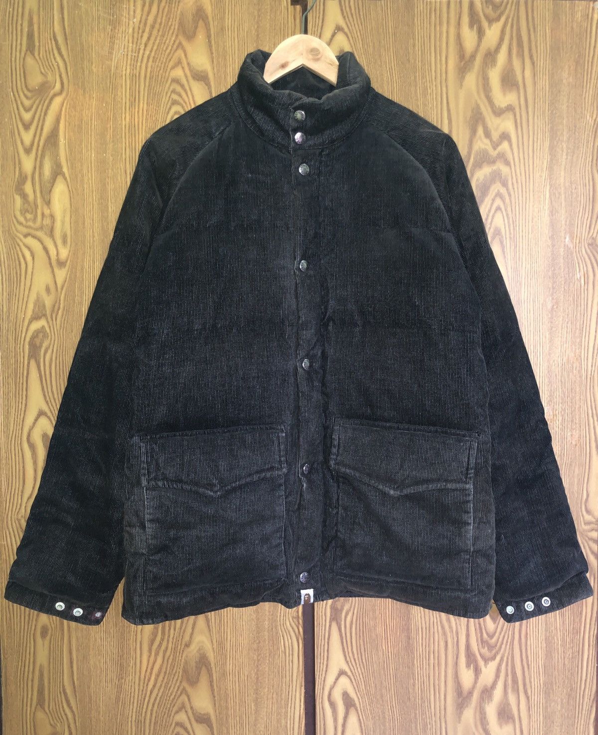Bape A Bathing Ape Corduroy Down Jacket Black Size US S / EU 44-46 / 1 - 1 Thumbnail