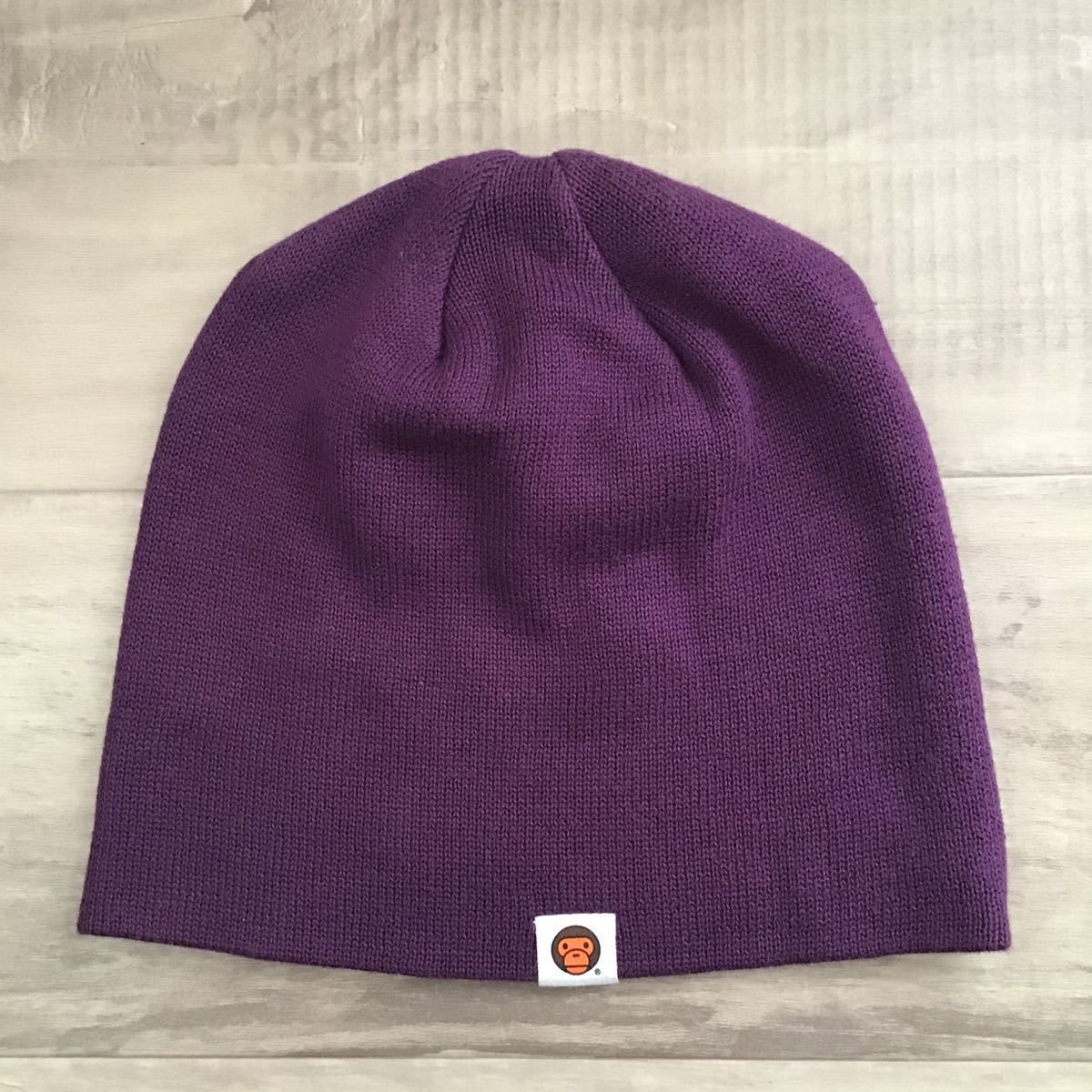 Bape BAPE HEAD Baby Milo beanie knit hat purple NIGO Size ONE SIZE - 3 Thumbnail