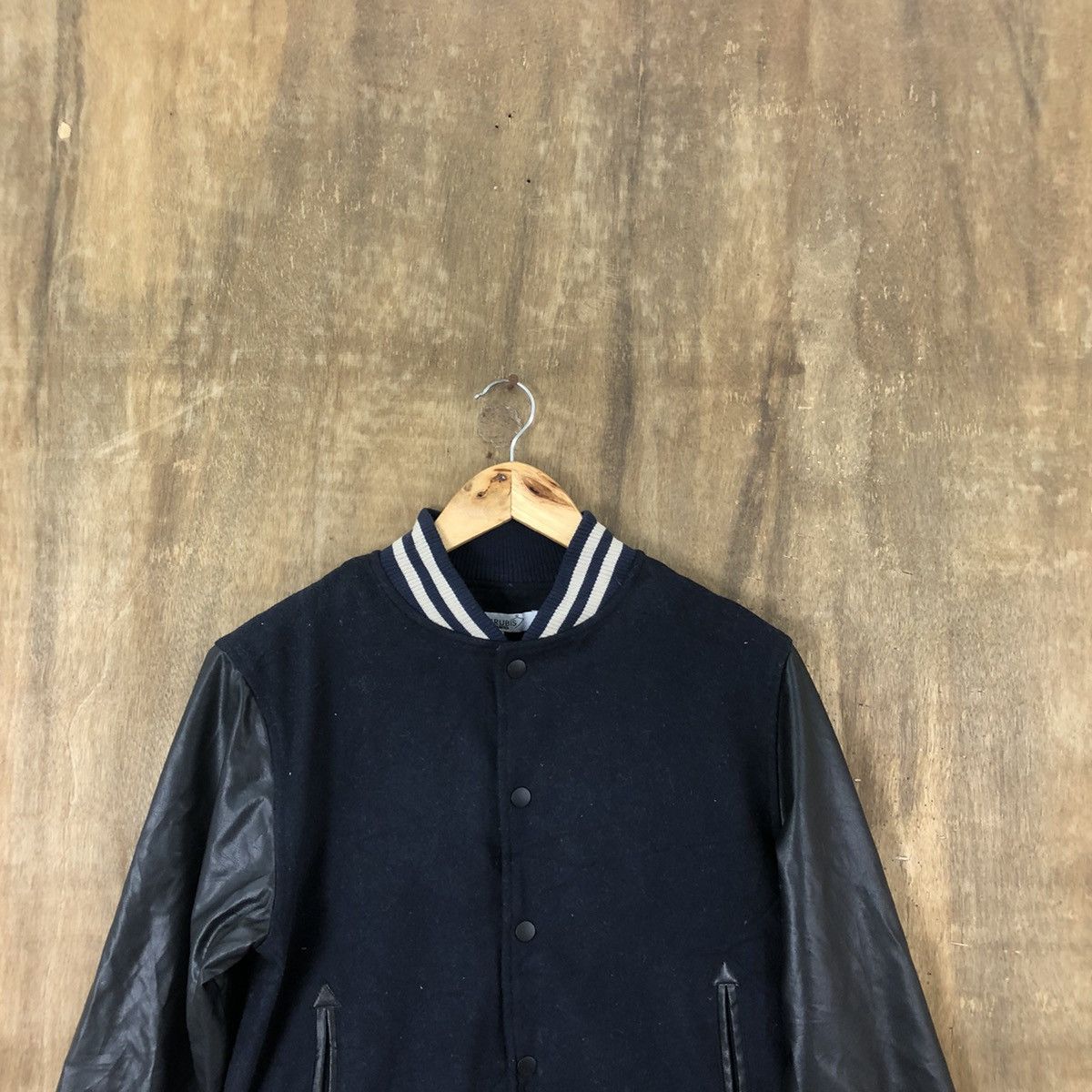 Japanese Brand Superubis Black Wool Varsity Jacket #1858 Size US M / EU 48-50 / 2 - 2 Thumbnail
