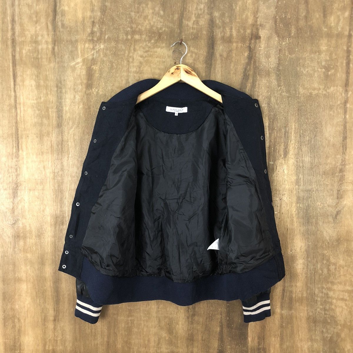 Japanese Brand Superubis Black Wool Varsity Jacket #1858 Size US M / EU 48-50 / 2 - 7 Thumbnail