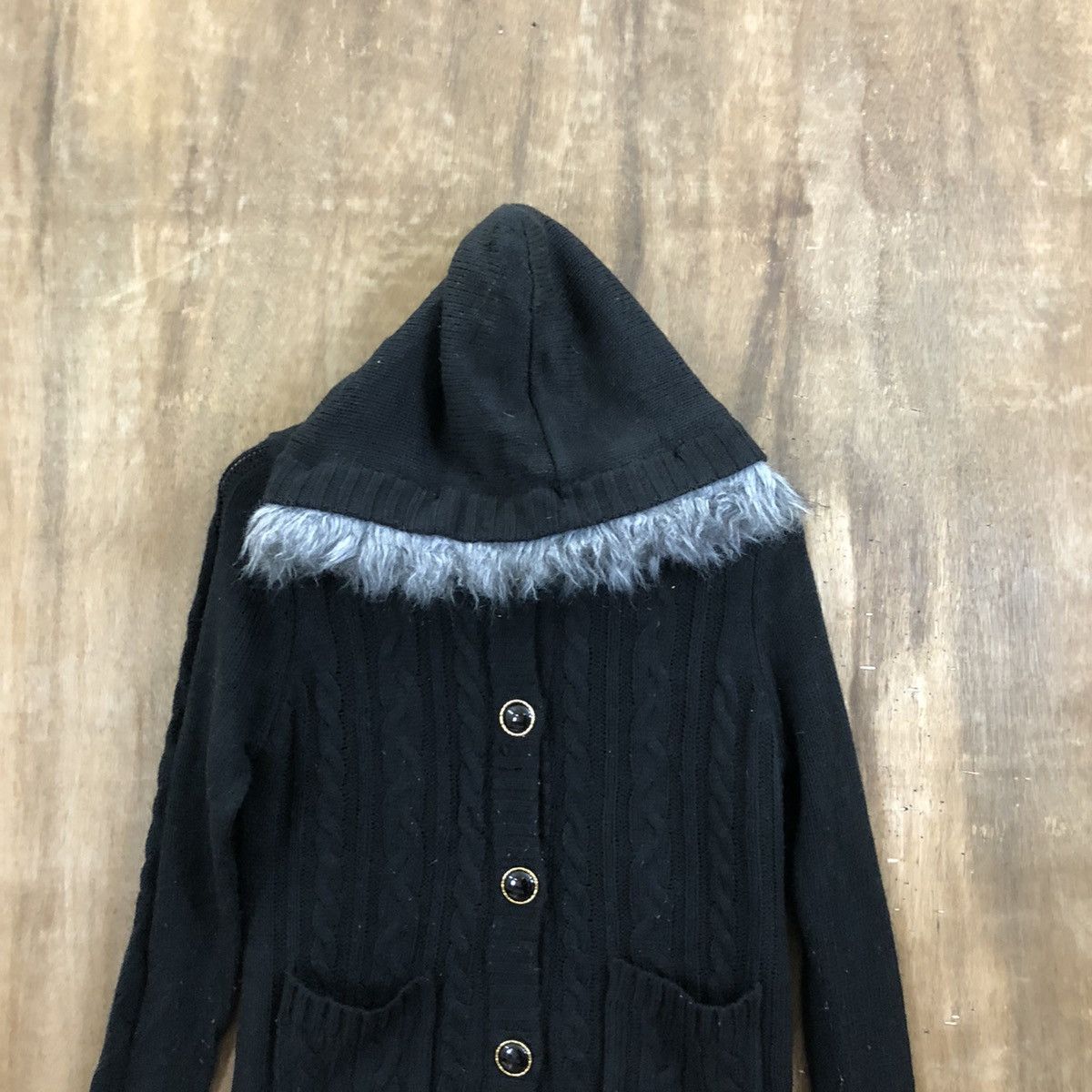 Japanese Brand RR Yuyo Black Knitwear Hoodies #163 Size US S / EU 44-46 / 1 - 2 Thumbnail
