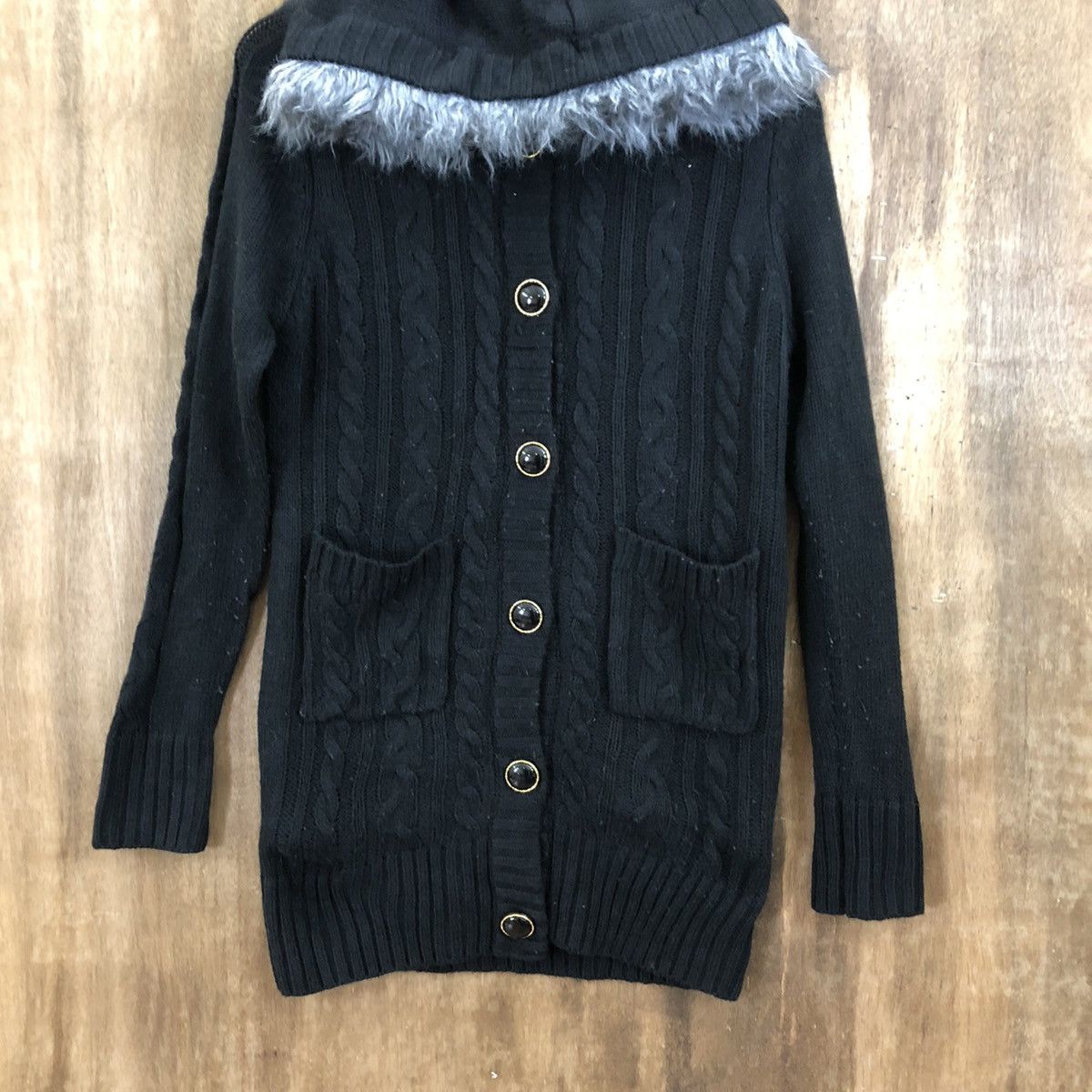 Japanese Brand RR Yuyo Black Knitwear Hoodies #163 Size US S / EU 44-46 / 1 - 3 Thumbnail