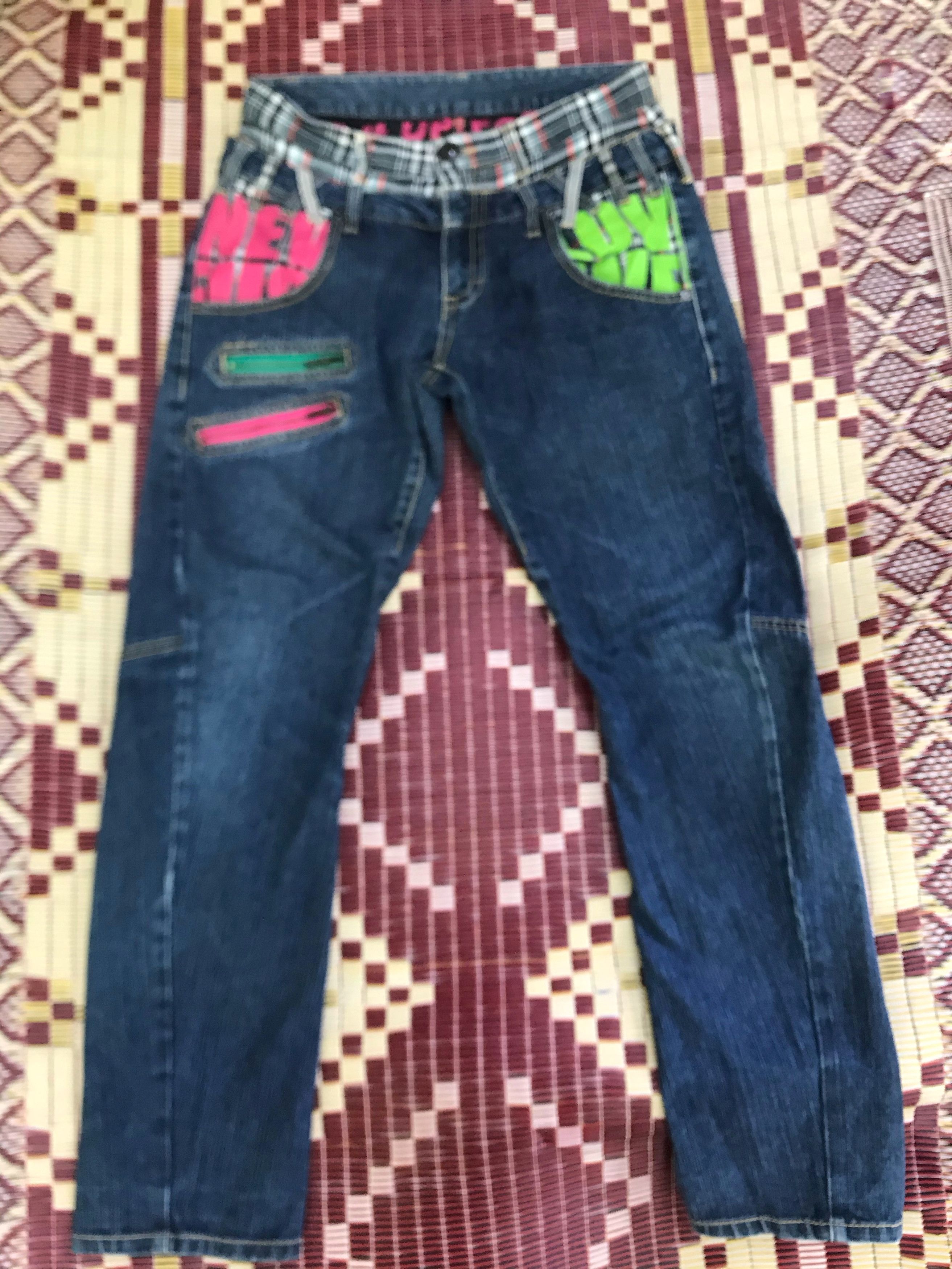 Double Waist Denim Pants