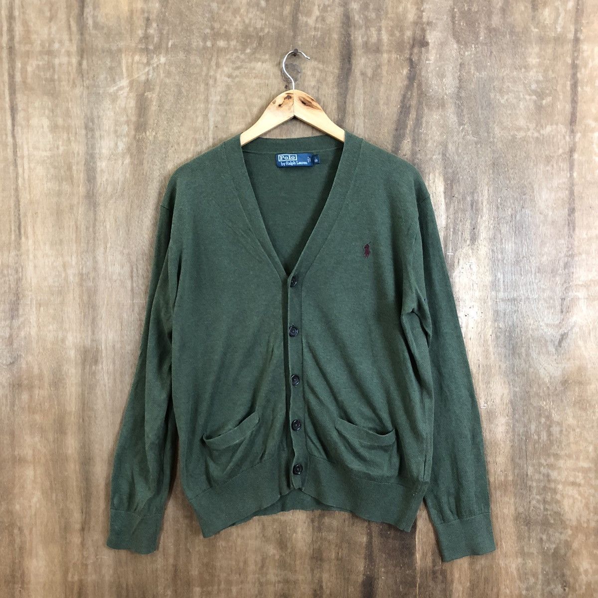 image of Aran Isles Knitwear x Cardigan Polo Ralph Laurent Green Cardigan Knitwear 136, Men's (Size Medium)