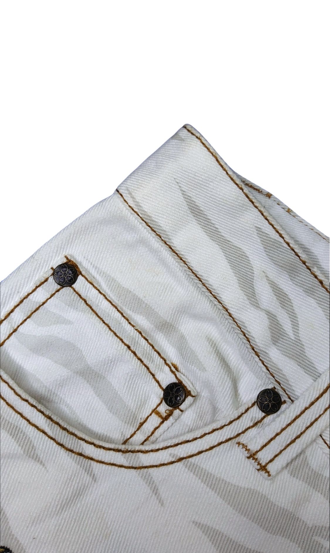 Toyo Enterprises VINTAGE RARE JAPANESE SUKAJAN JEANS X TIGER DRAGON EMBROIDED Size US 33 - 4 Thumbnail