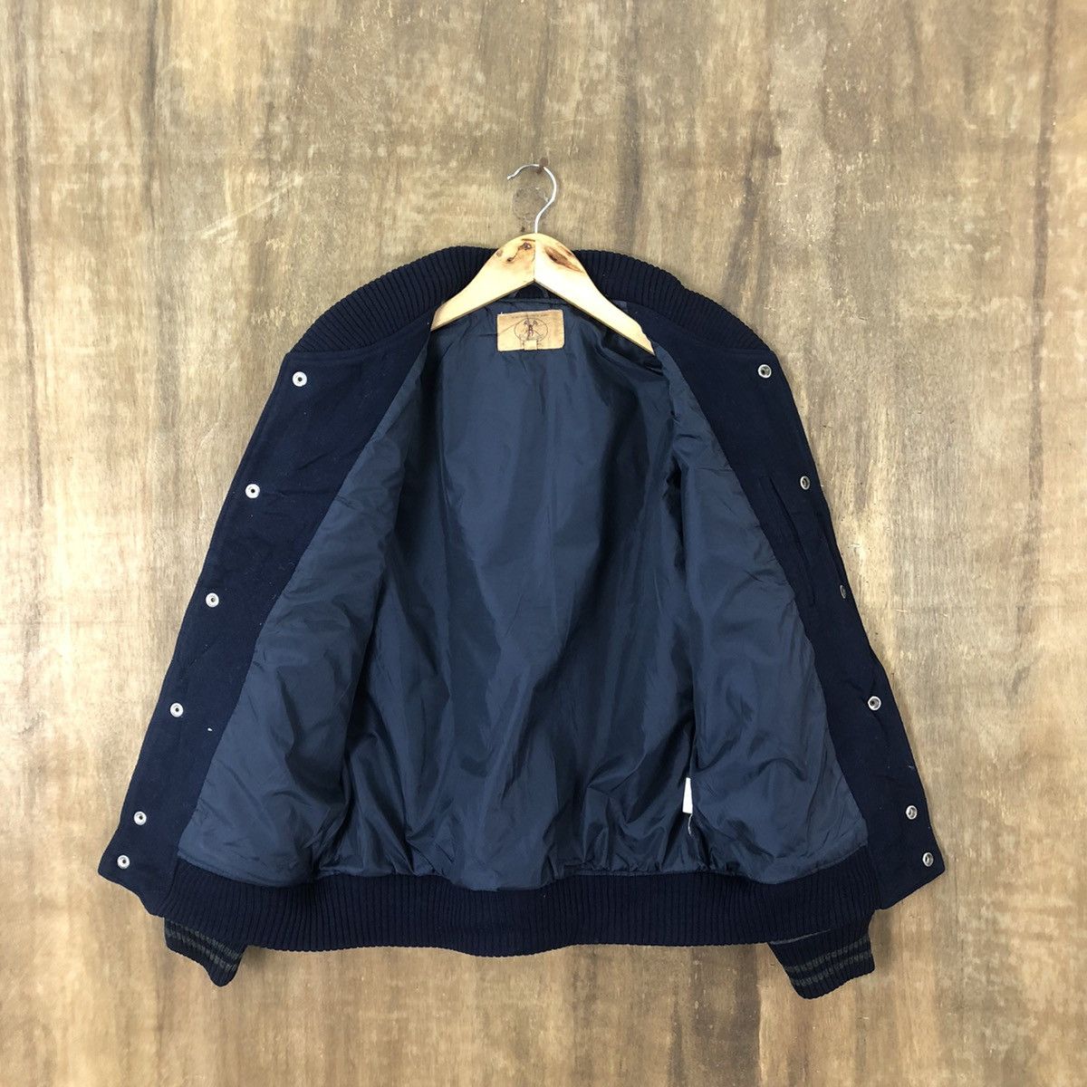 Japanese Brand A 27 Dark Blue Wool Varsity Jacket #1860 Size US M / EU 48-50 / 2 - 5 Thumbnail