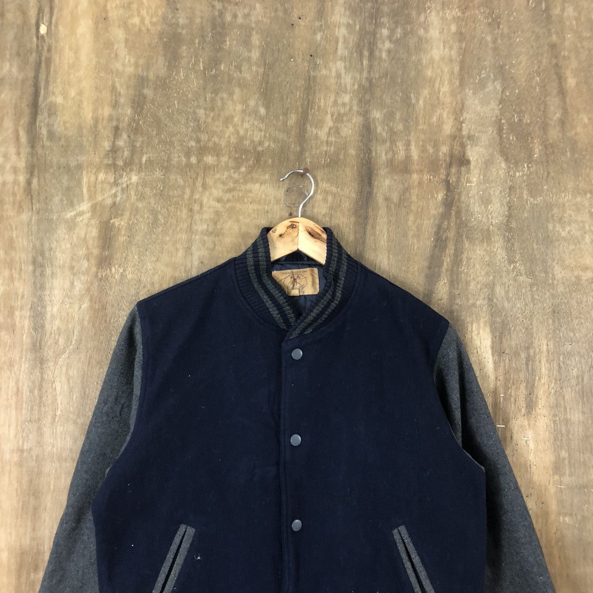 Japanese Brand A 27 Dark Blue Wool Varsity Jacket #1860 Size US M / EU 48-50 / 2 - 2 Thumbnail